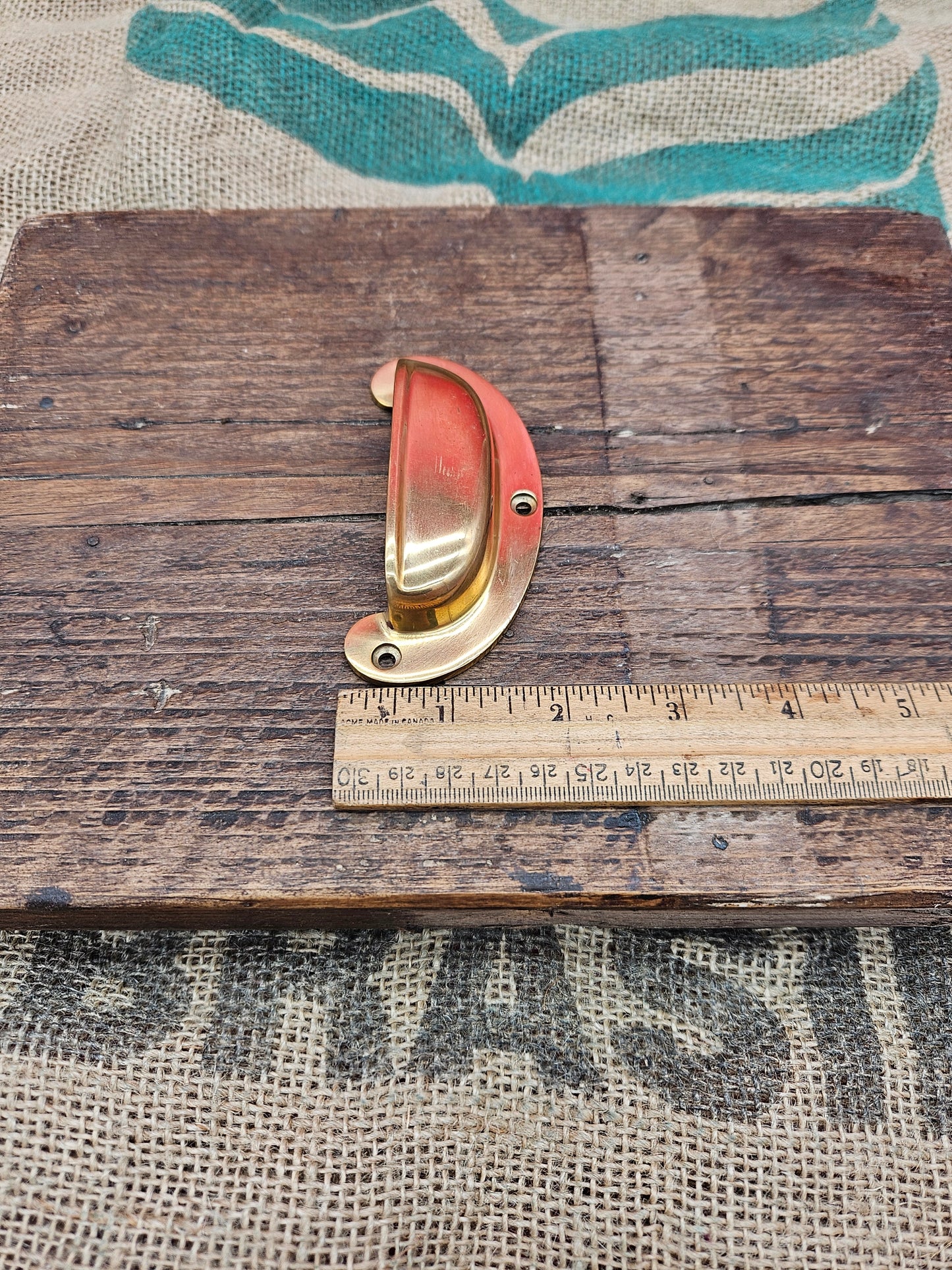 Lipped Design Cup Pull Handle - Brass