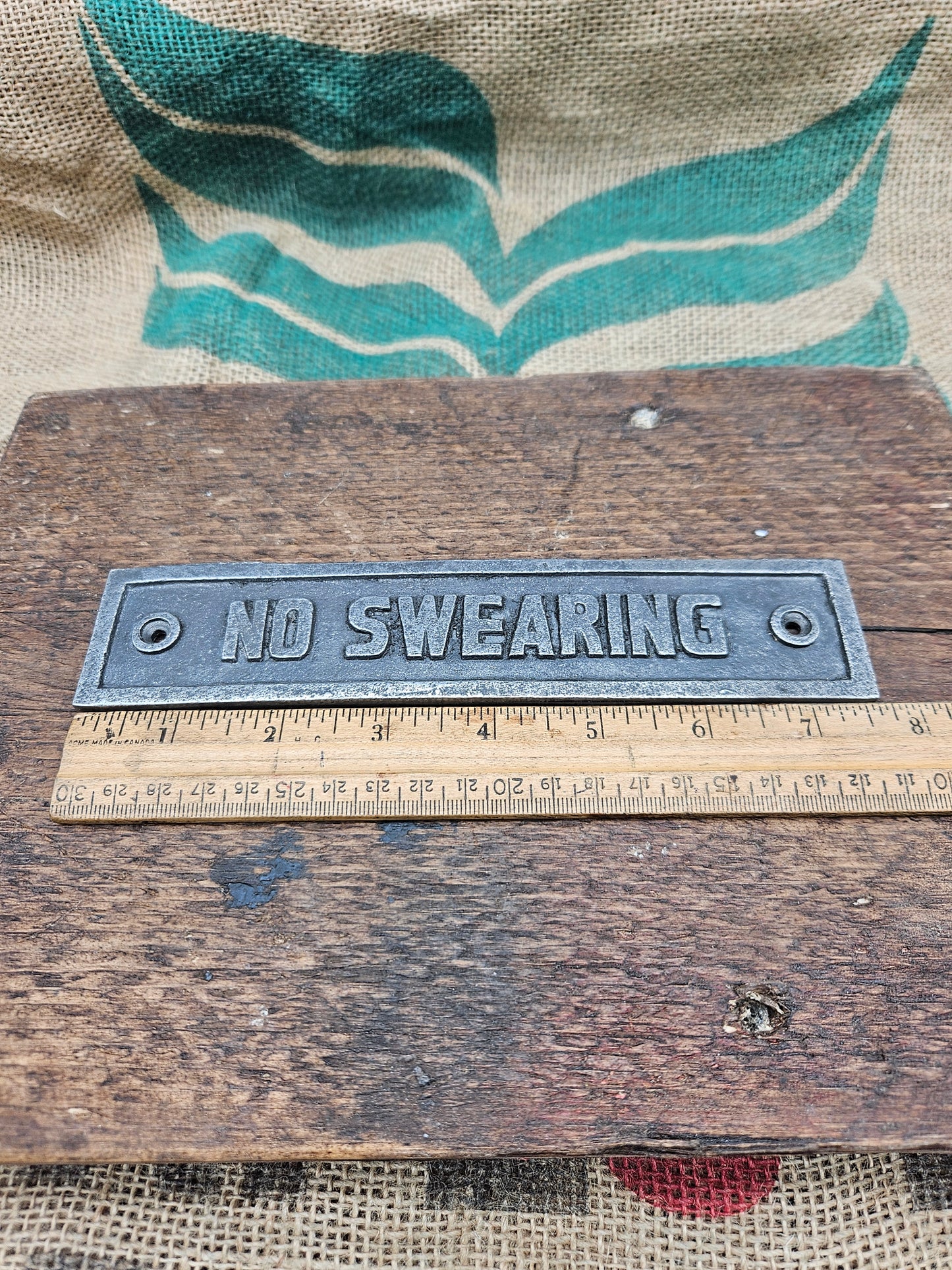 No Swearing Plaque