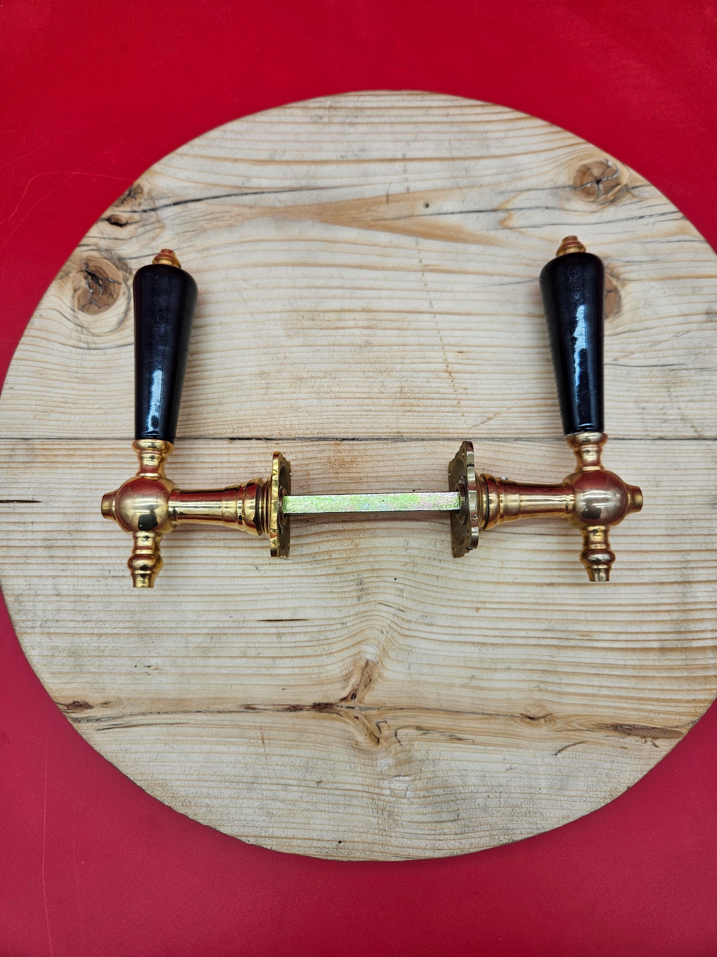 Ebony & Brass Door Handle set