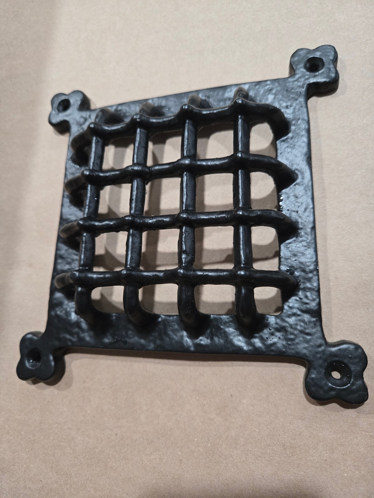 Door Grille / Viewer / Ceiling Vent Cover - 5" x 5" - Epoxy Black