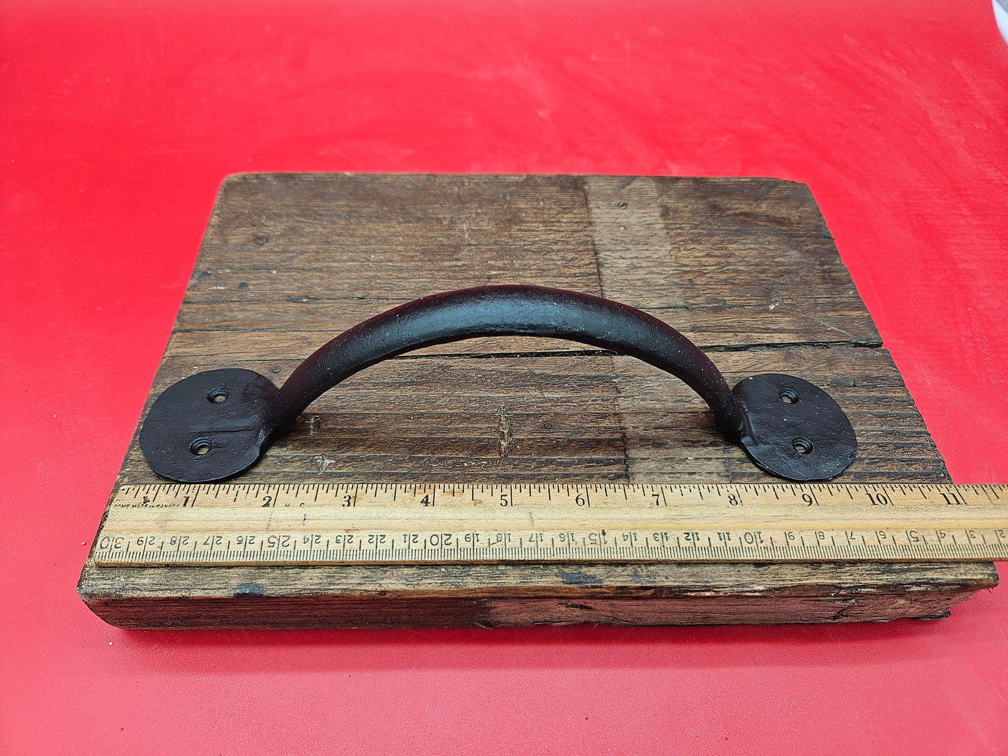 The Penny End Bow Handle Hand Forged 2 Hole Antique Iron 5", 6" 7", 8", 9", 10", 12", 14"  in Black WAX or Natural