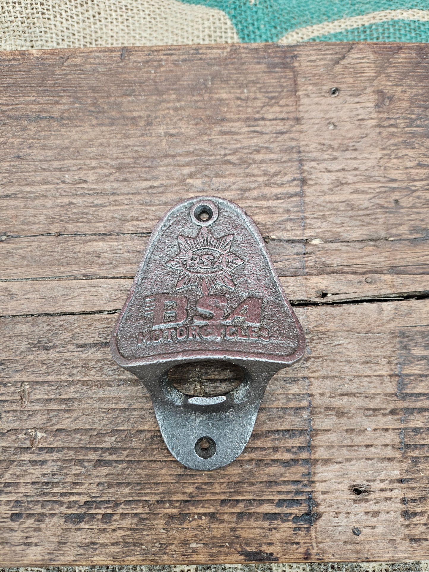 BSA Wall Mounted Bottle Opener – Heavy Cast Iron – Retro Motorcycle & Pub Décor – Novelty Gift for Beer Lovers