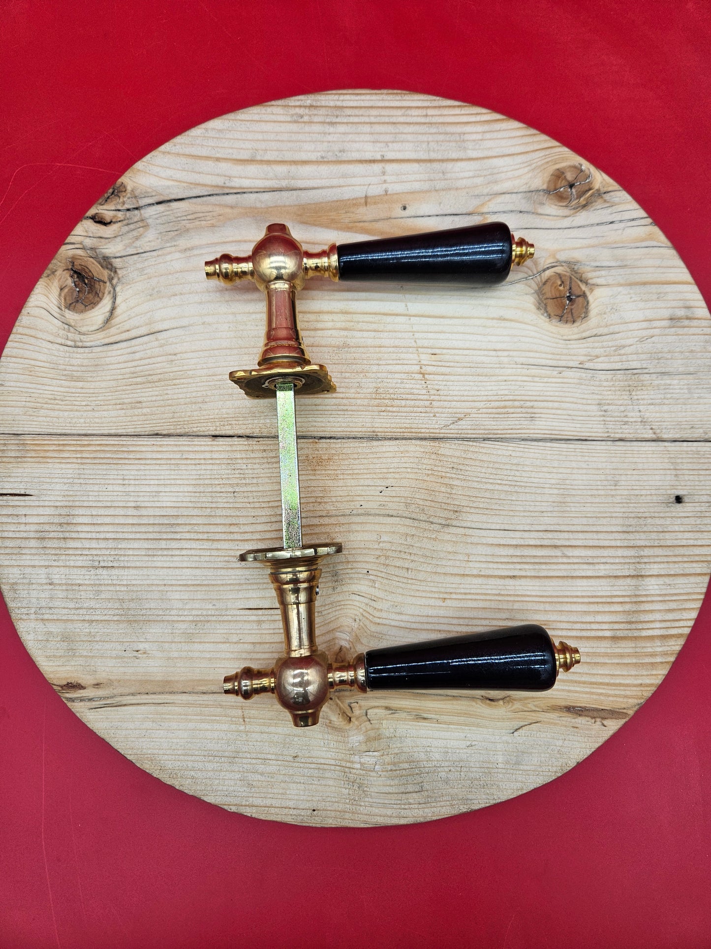 Ebony & Brass Door Handle set