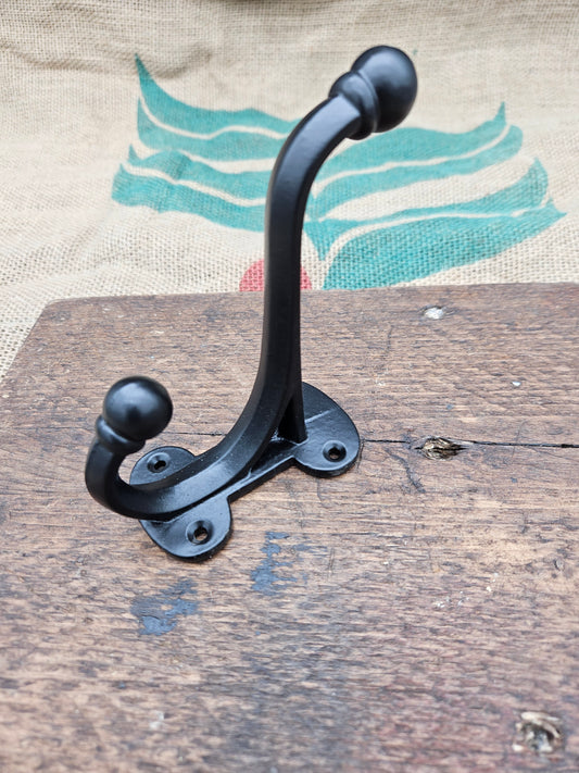 Hall Stand Black Hat & Coat Hook - Black