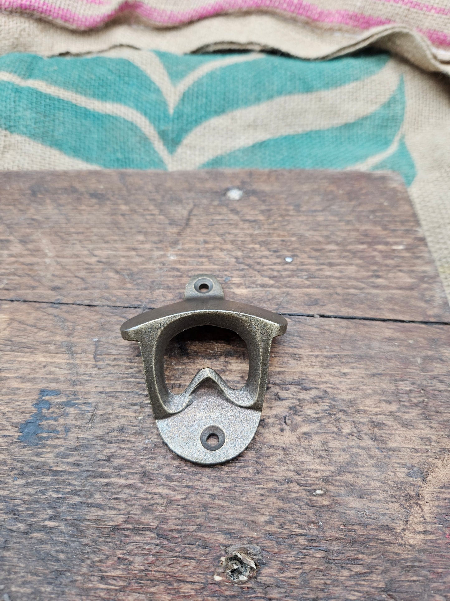 Bottle Opener Wall Mounted PLAIN Antique brass on Iron