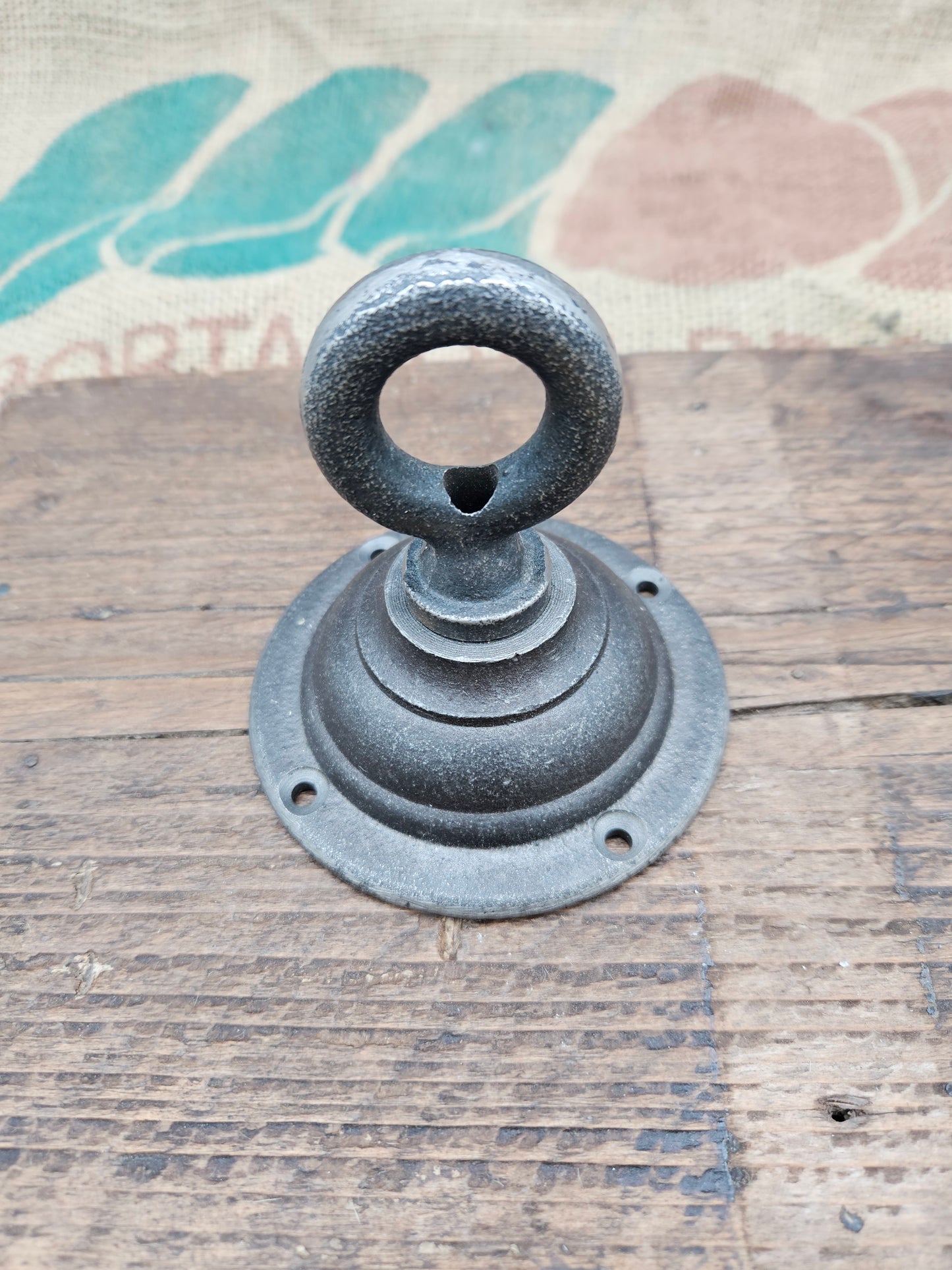 Ceiling Flange Hook - Very Heavy Duty Round Backplate - 2 Hook Options