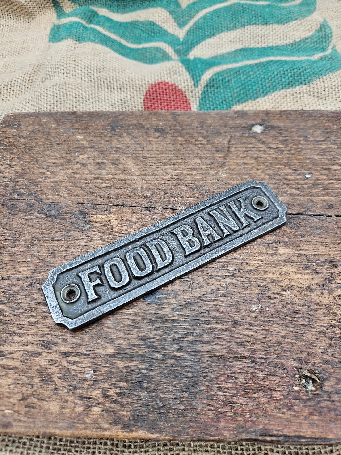 Food Bank Flat Antique Iron 120mm x 120mm