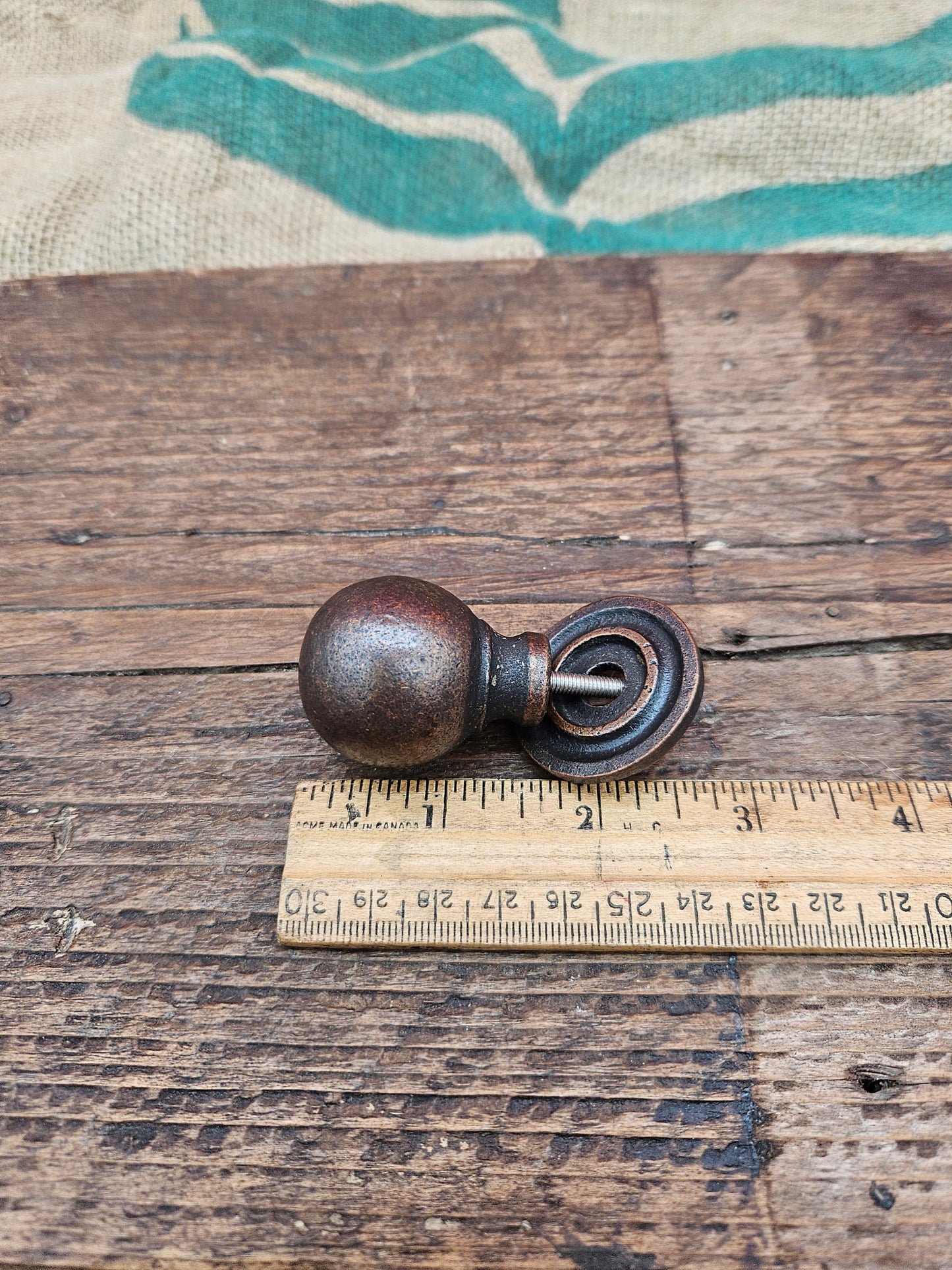 Ball & backplate Drawer Knob - Antique Copper