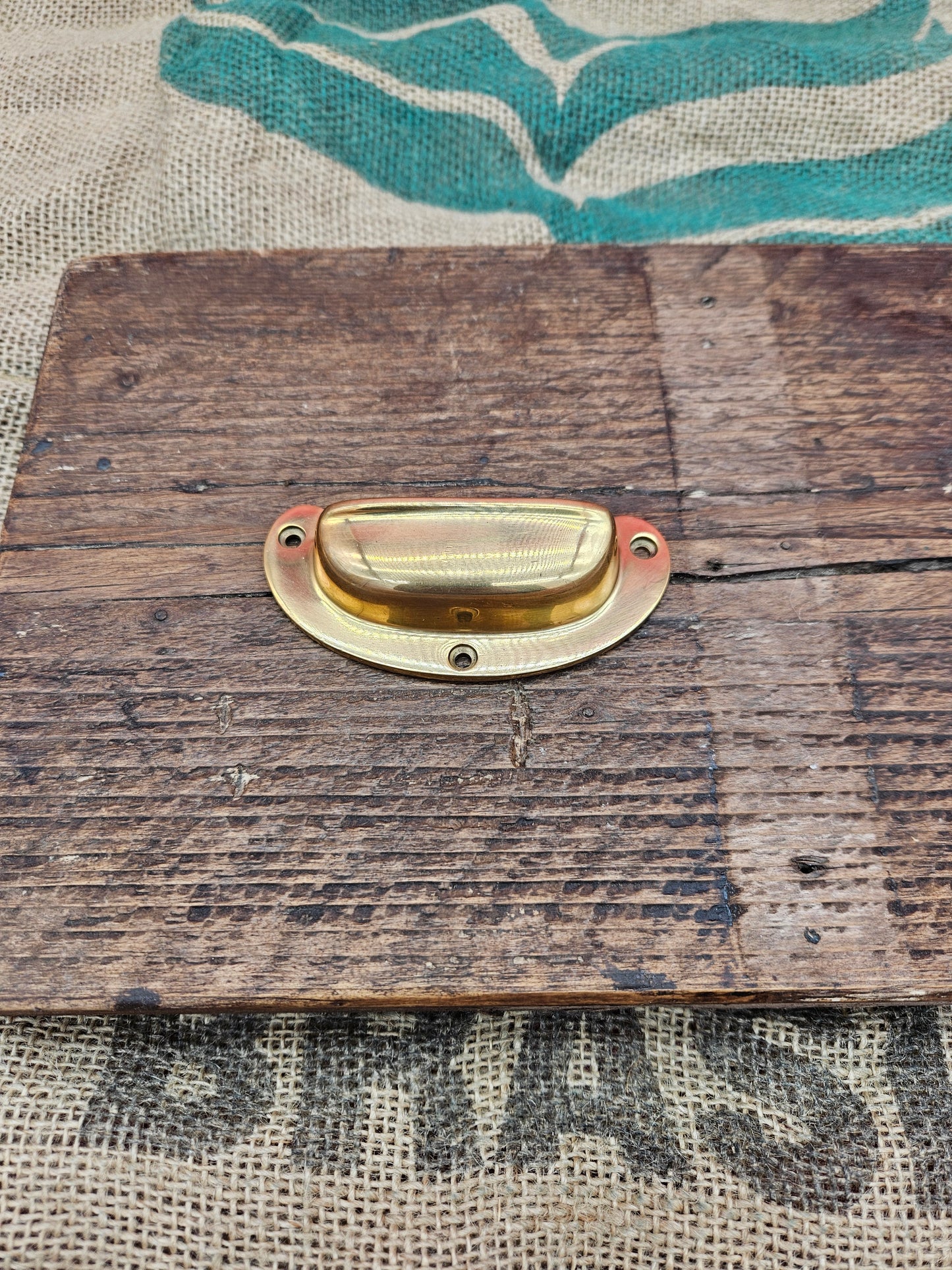 Lipped Design Cup Pull Handle - Brass