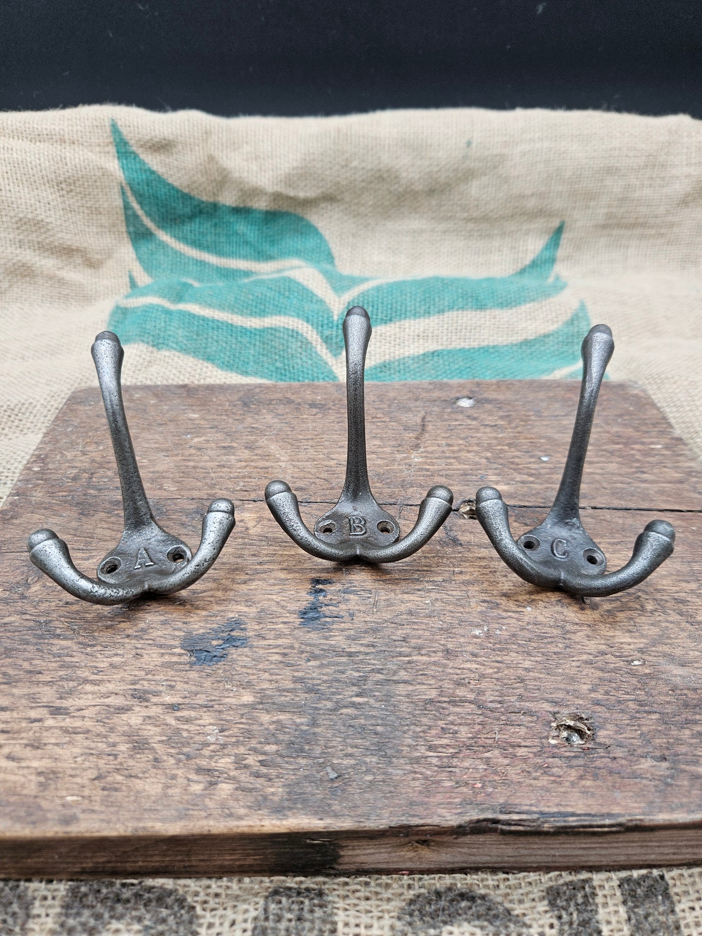 Triple Robe Hooks - A to Z  (1 Letter only)