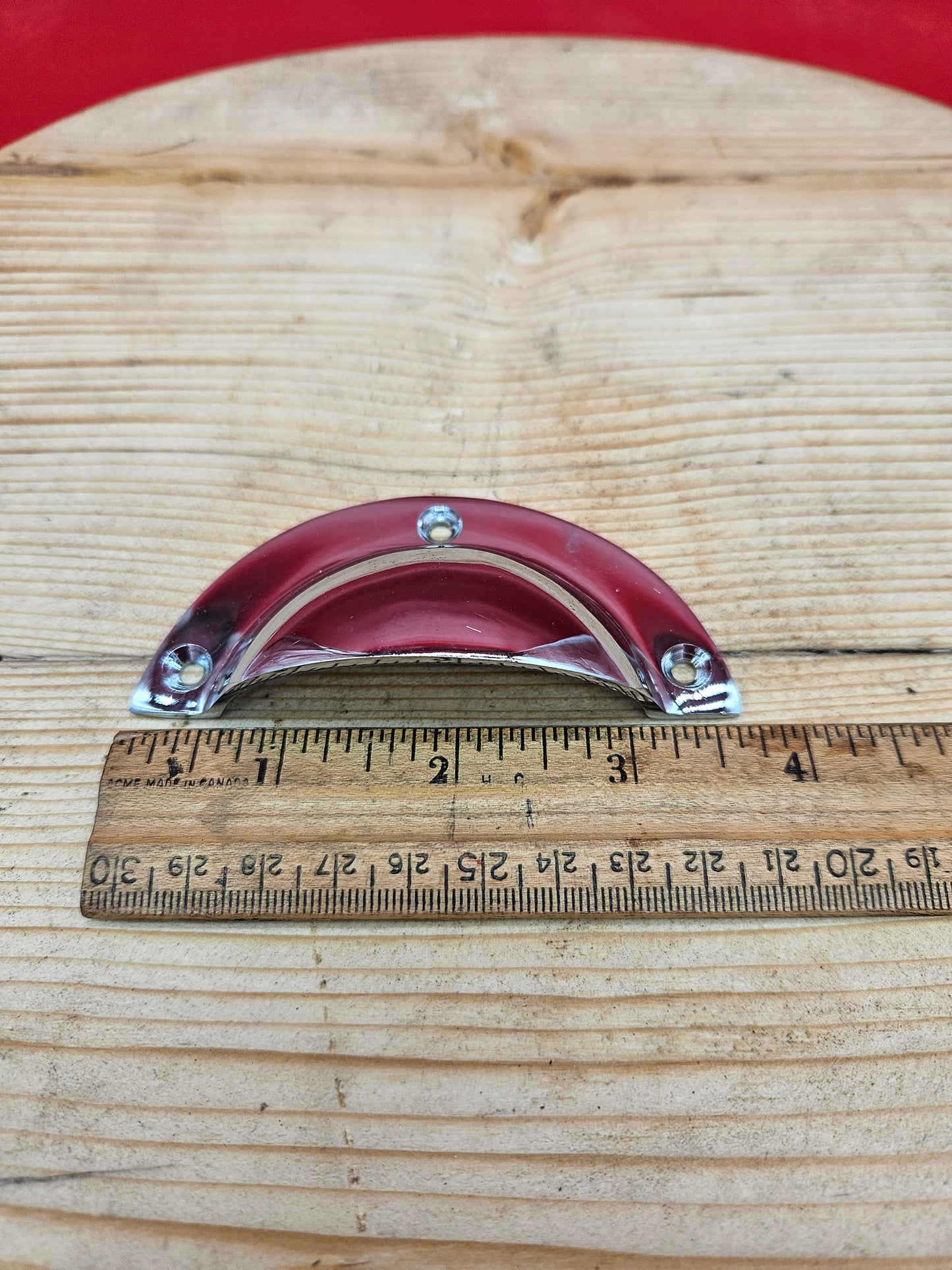 Basic Design - Cup Pull Handle Chrome on Cast Iron 3 1/2"