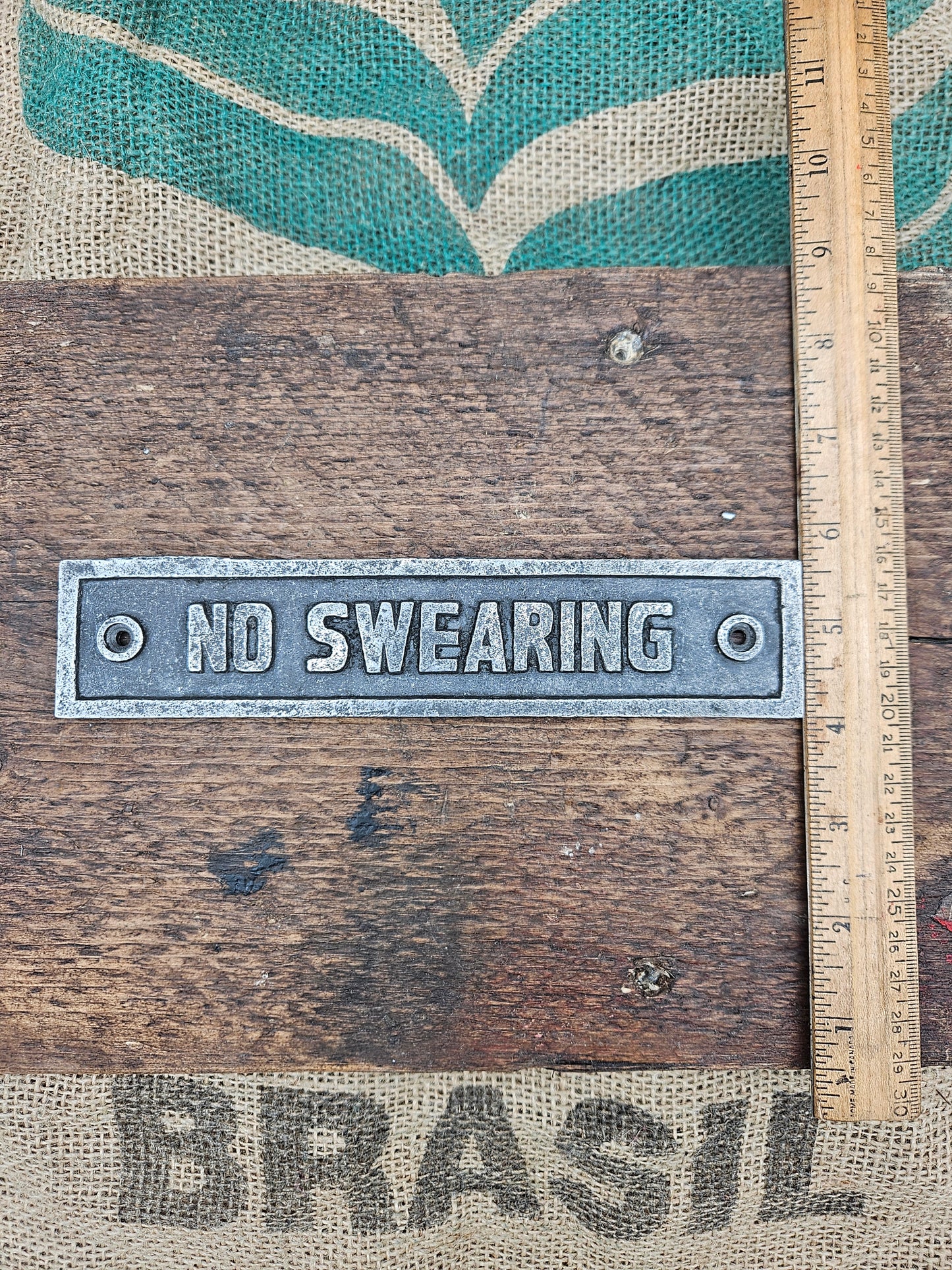 No Swearing Plaque