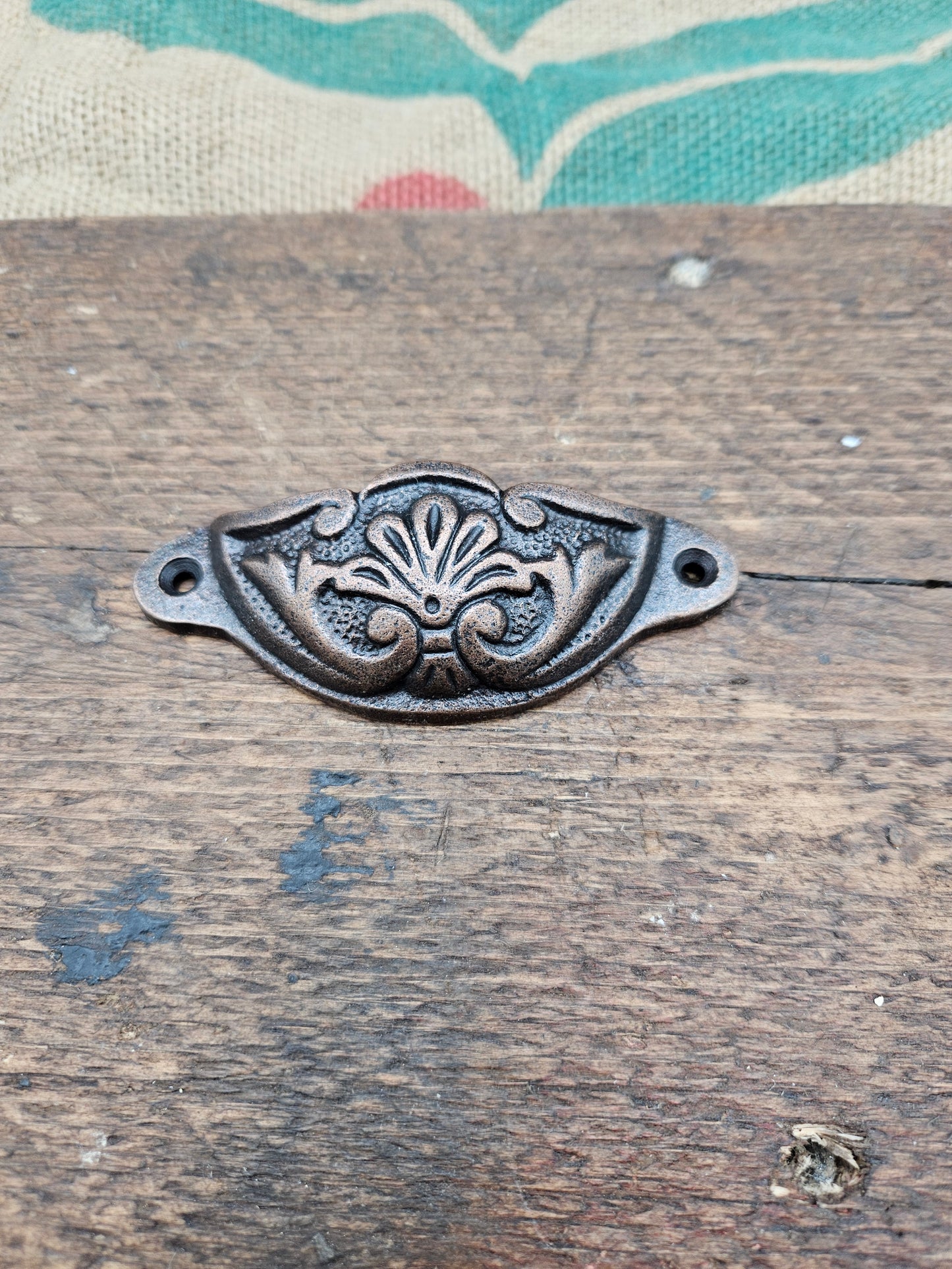 Fancy Slim Design - Antique Copper Cup Pull Handle