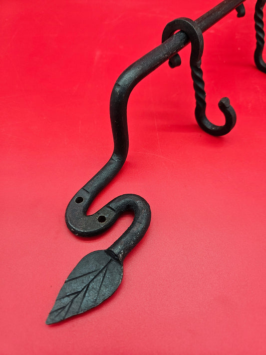 Leaf design Hand Forged Hook Rail