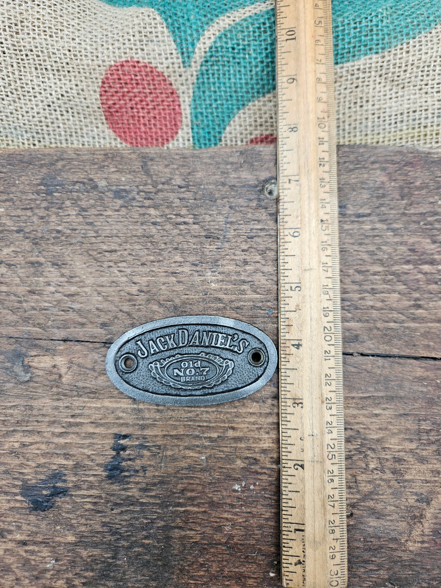 Plaque Oval JACK DANIELS Antique Iron 40mm x 77mm