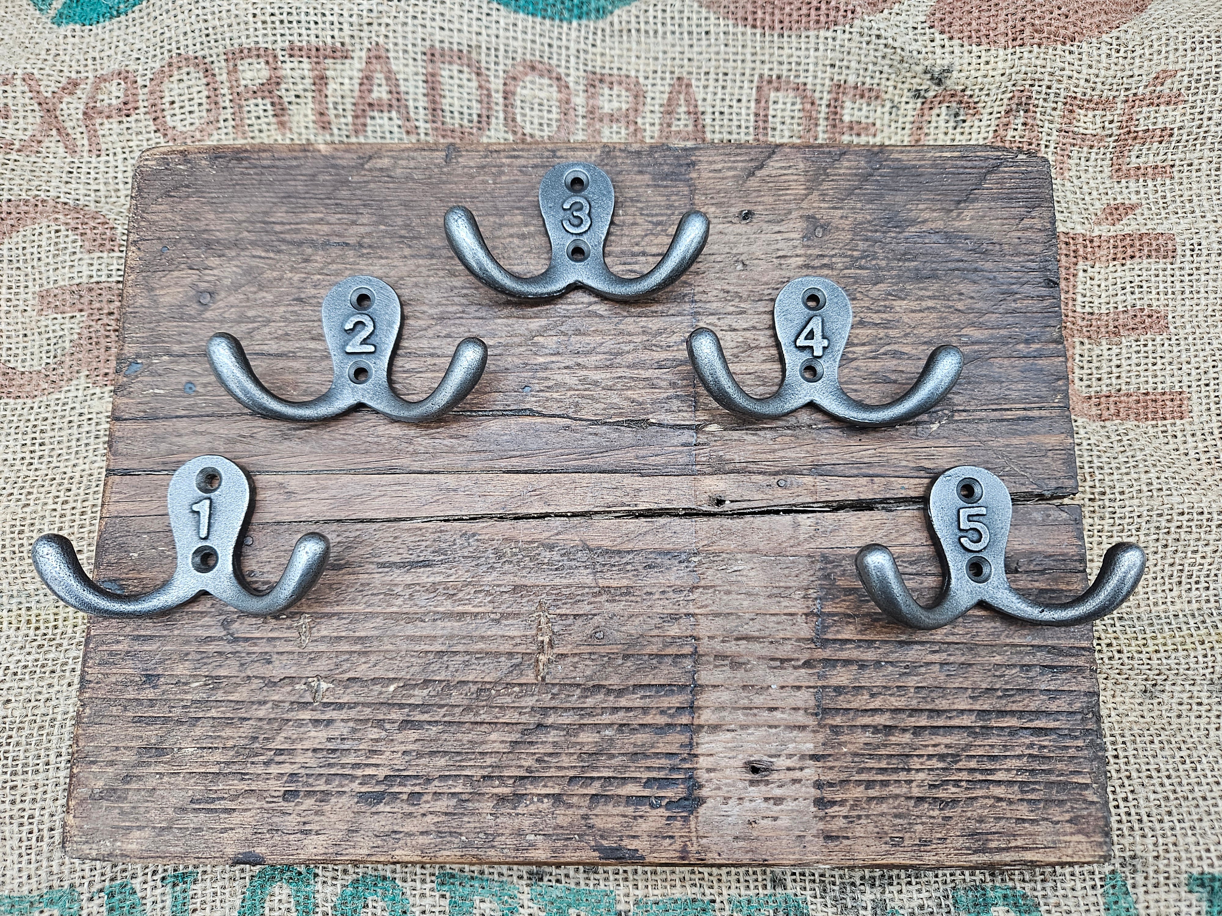 Double Robe Hooks - Numbered Set 1-5 – Spearhead & Company
