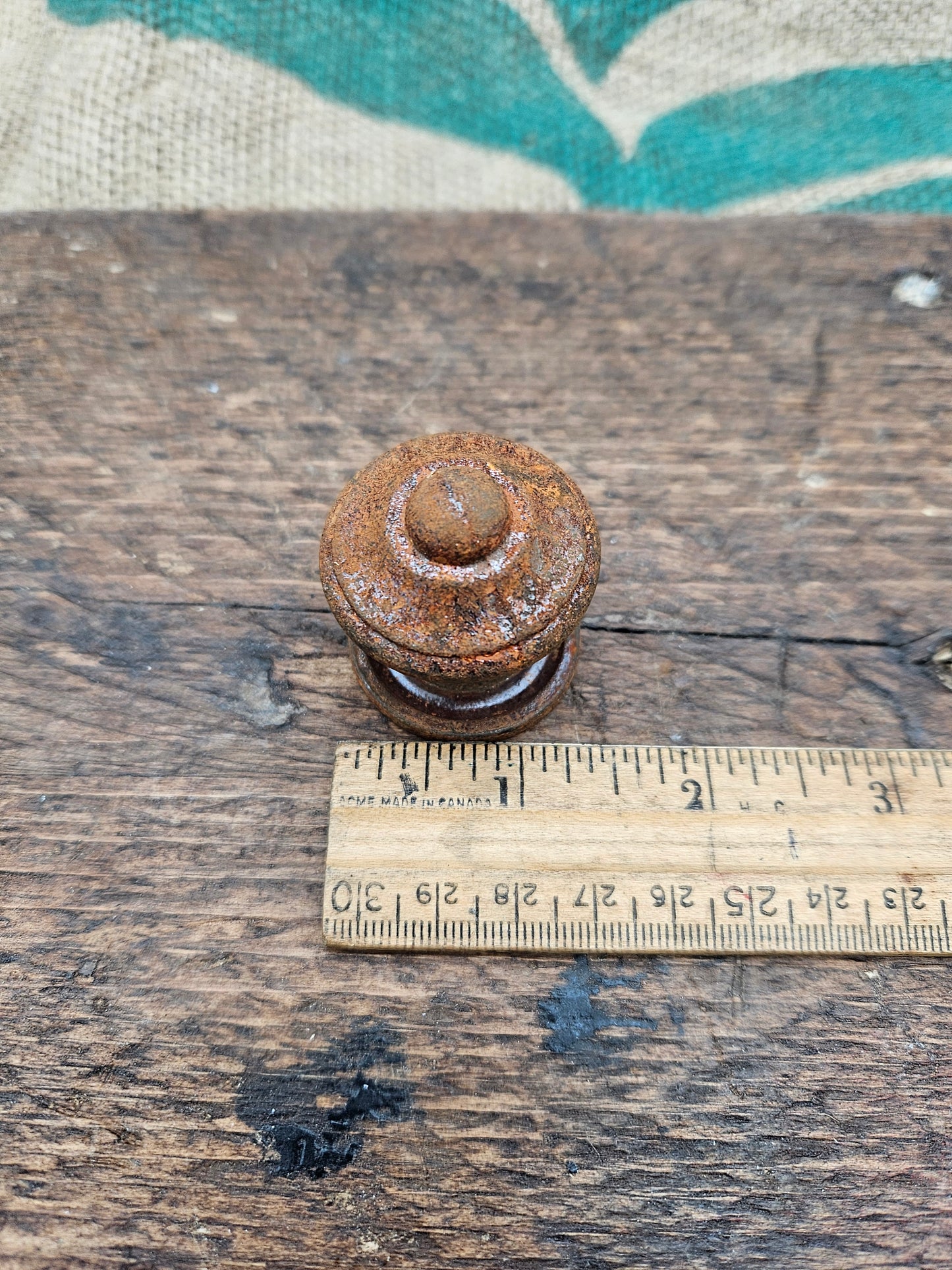 Victorian Round Raised Rusted Drawer Knob