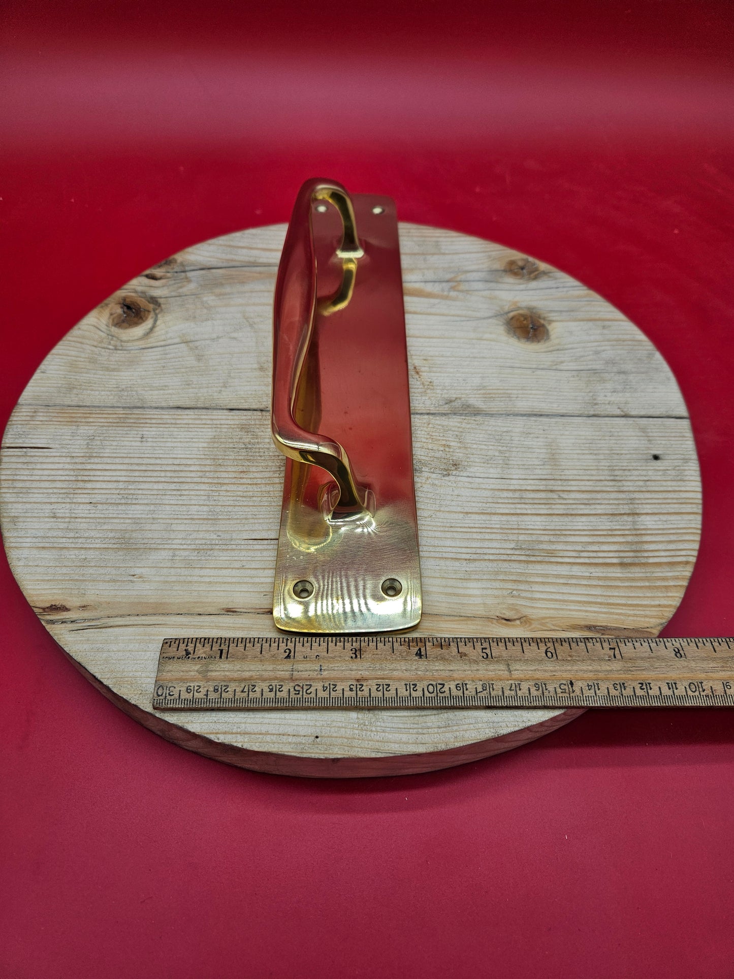 Heavy Duty Pull Handle with back plate - Polished Brass