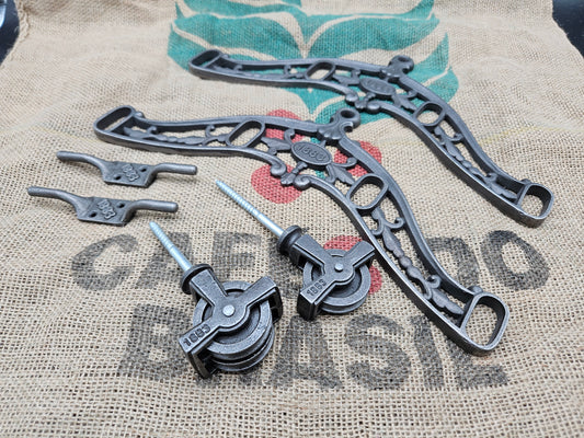 Victorian Clothes Airer  4 Slot 14", Metal components only (No wood slats)