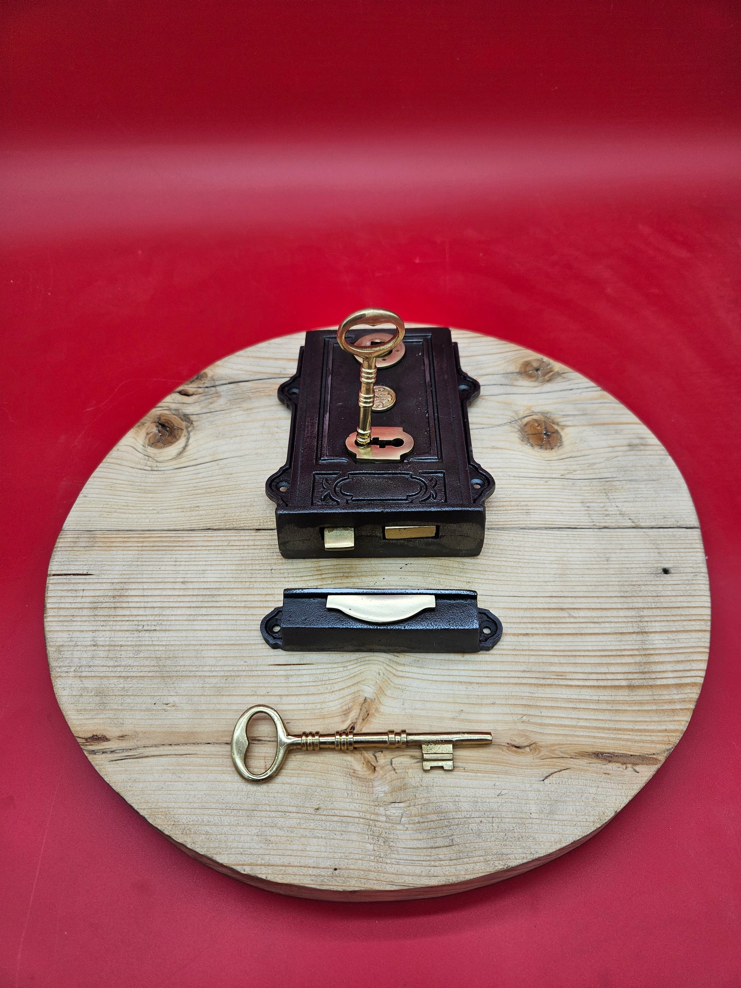 Antique Brass Door Rim Lock - The Davenport Design