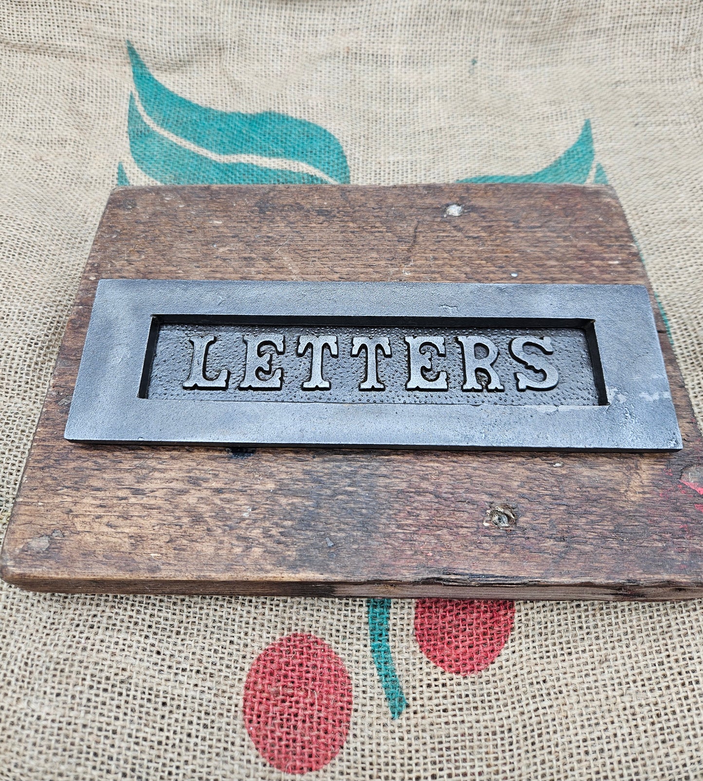 Letter Box Plate - Antique Iron - 2 Sizes- inner back plate sold seperately