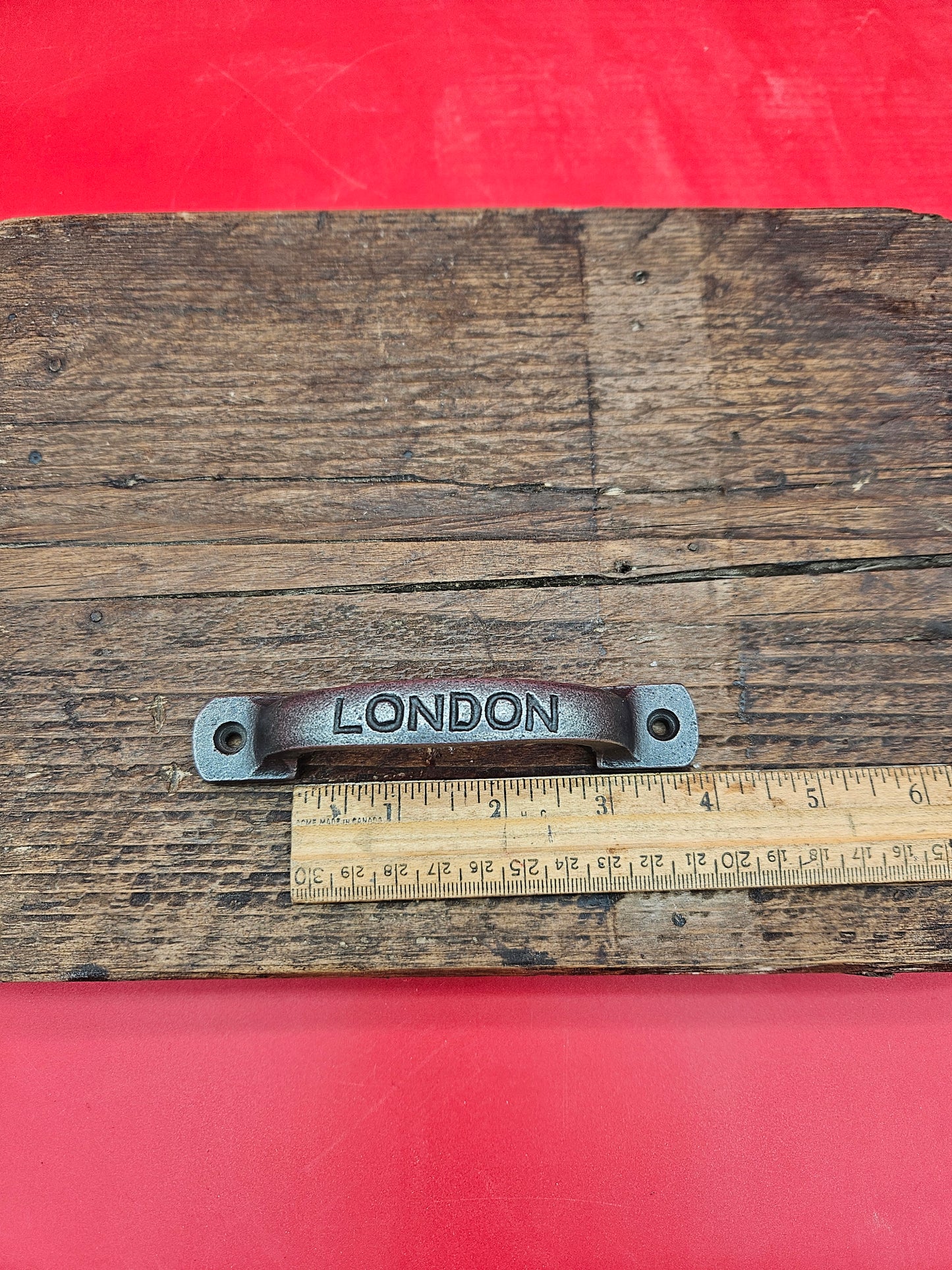 Square D Handle 5" Antique Iron  - London Horizontal/Vertical
