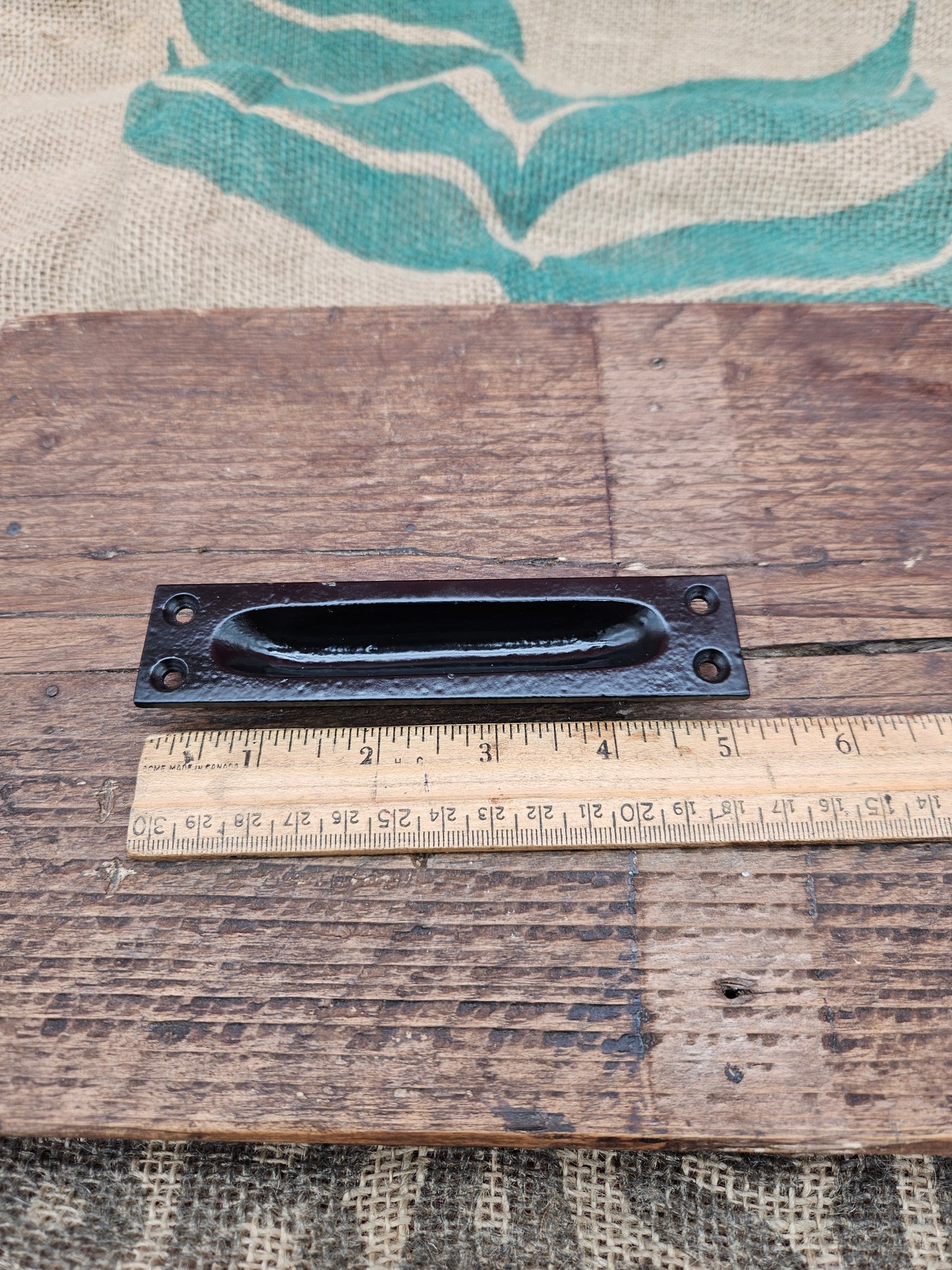 Inset flush pull handle - Cast Iron 5" Epozy Black Finish, Solid Brass, Antique iron (3 finsihes)
