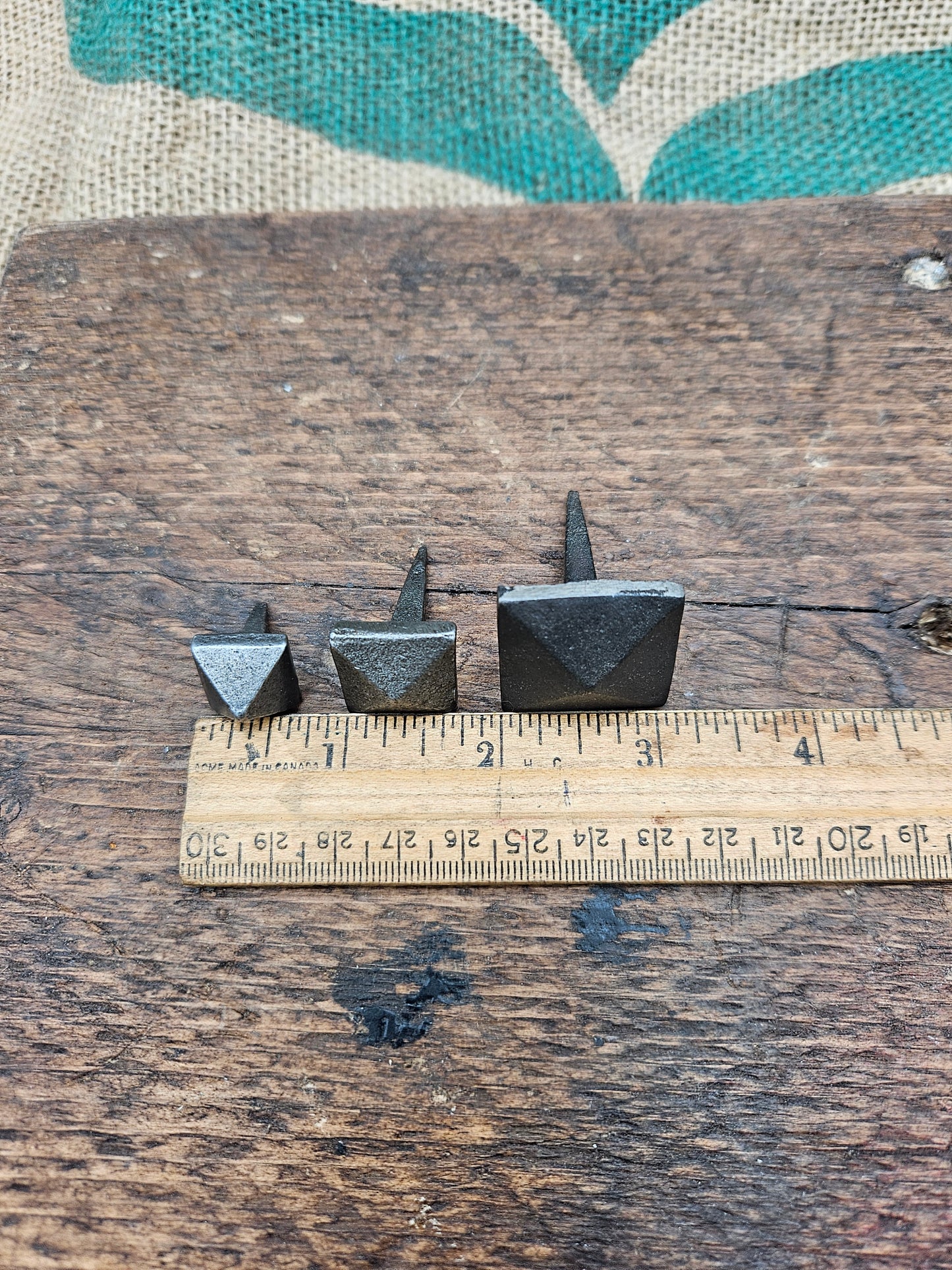 Square Pyramid Stud with Spike - 3 Sizes