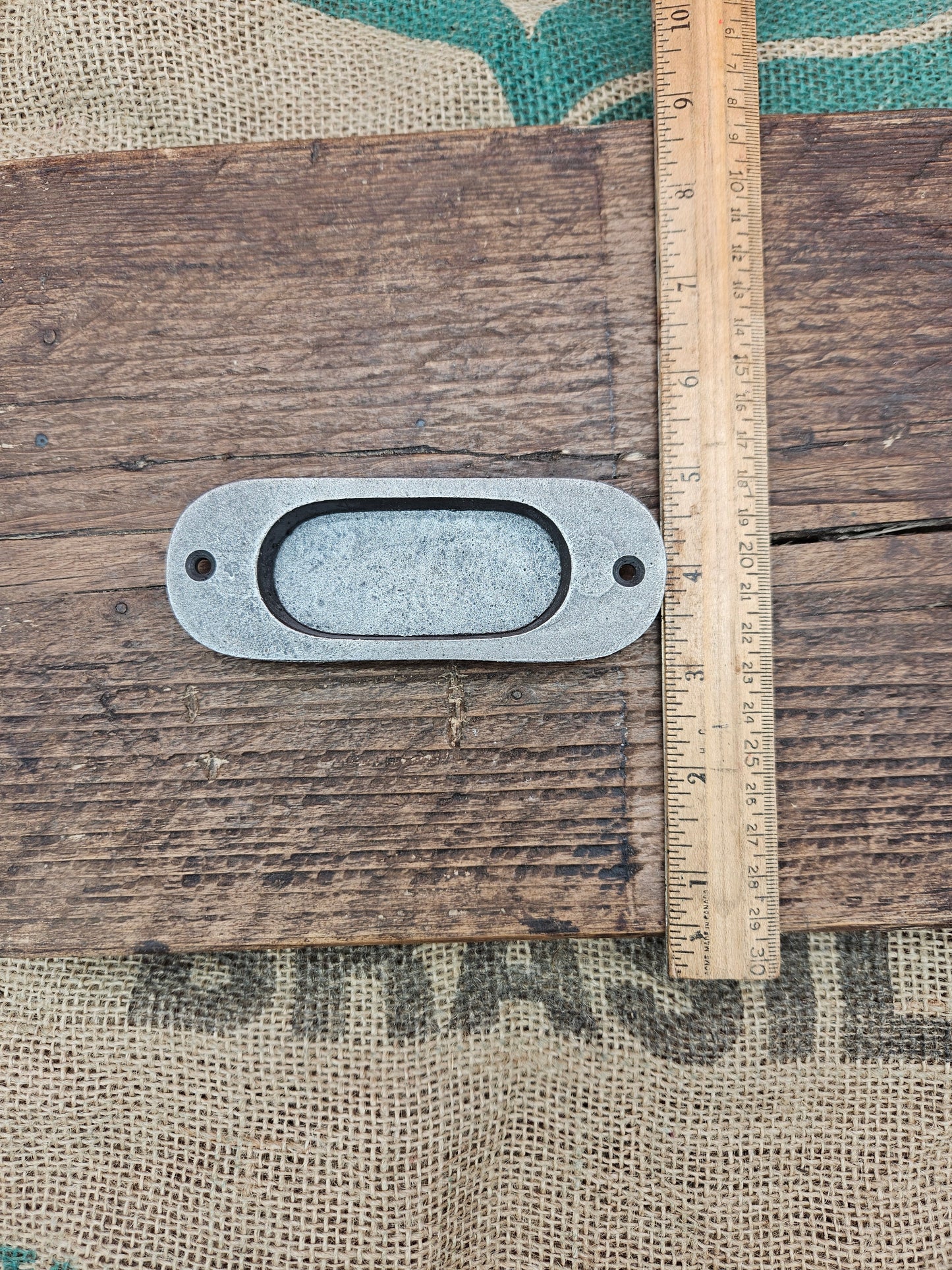 Round End - Antique Iron 5"  - Inset Flush Pull Handle