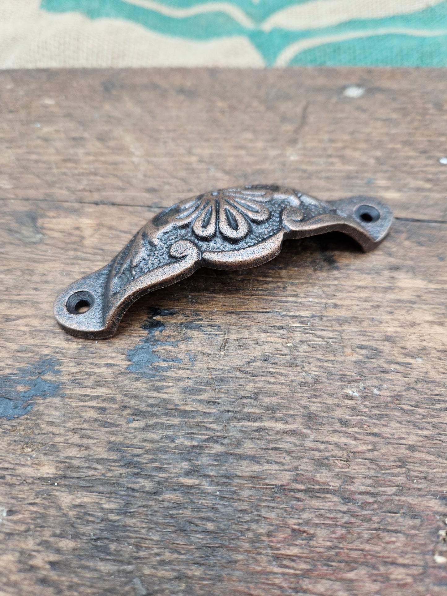 Fancy Slim Design - Antique Copper Cup Pull Handle