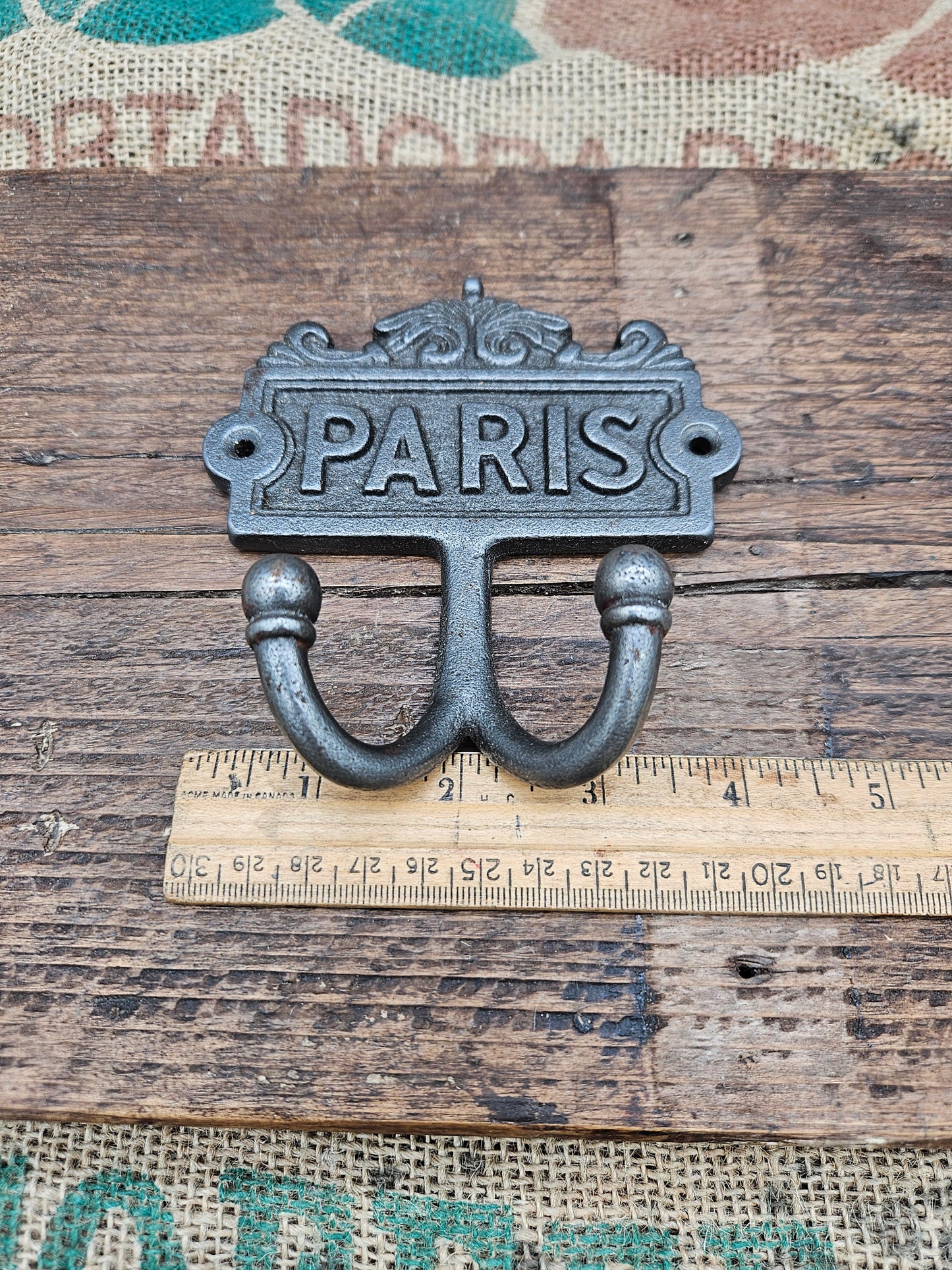 Double Robe Paris Plaque Hook