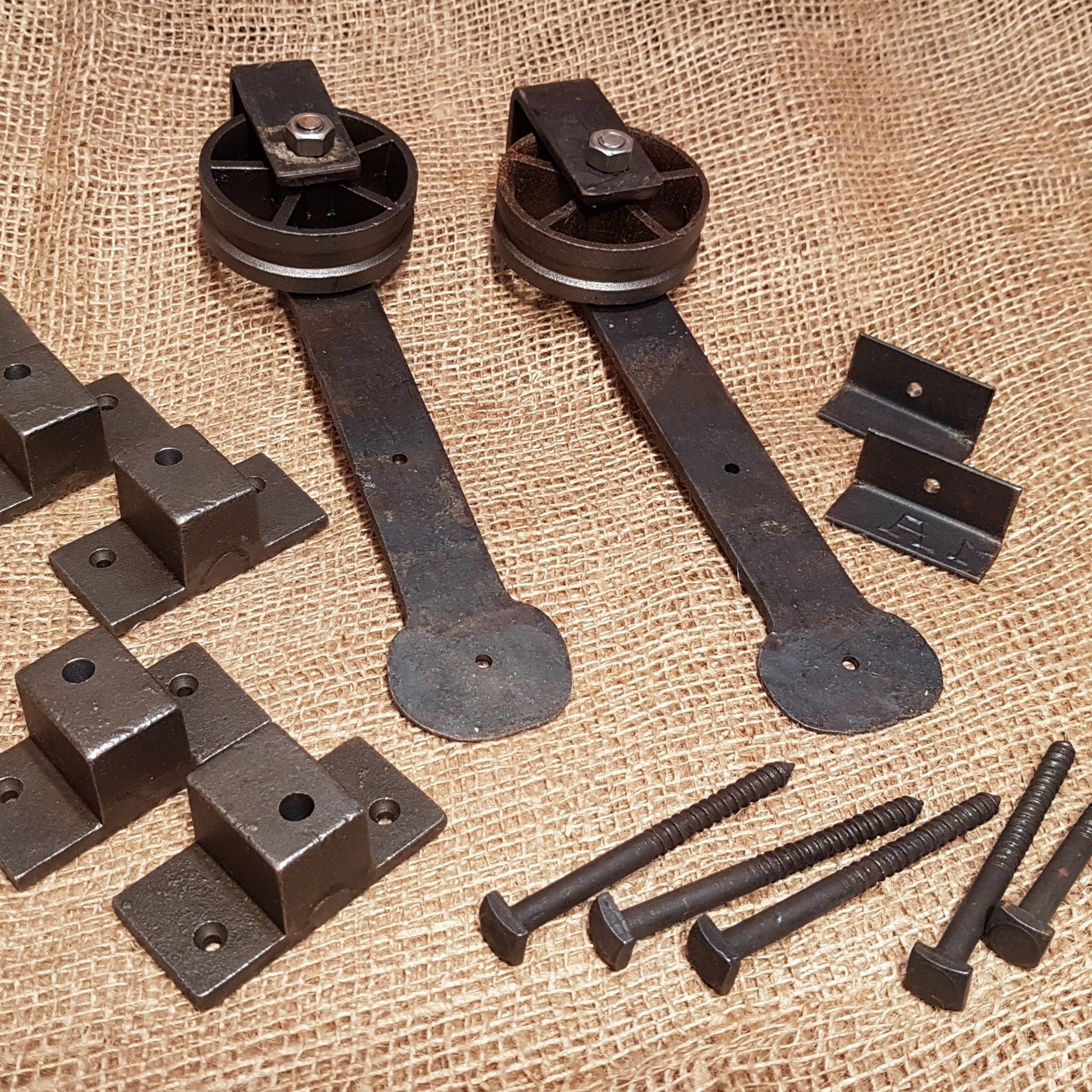 Sliding Door Hardware Kit - No Top Rail - Spearhead Collection -  - Barn Door Hardware, Barn Restoration, Door and Entry Way Accessories, Hardware, Industrial hardware, Kits