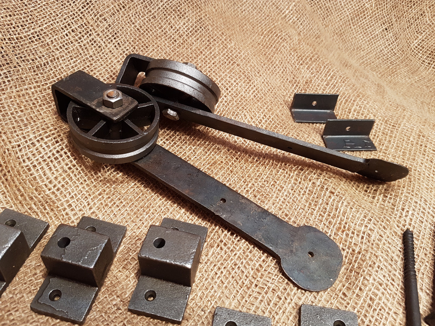 Sliding Door Hardware Kit - No Top Rail - Spearhead Collection -  - Barn Door Hardware, Barn Restoration, Door and Entry Way Accessories, Hardware, Industrial hardware, Kits