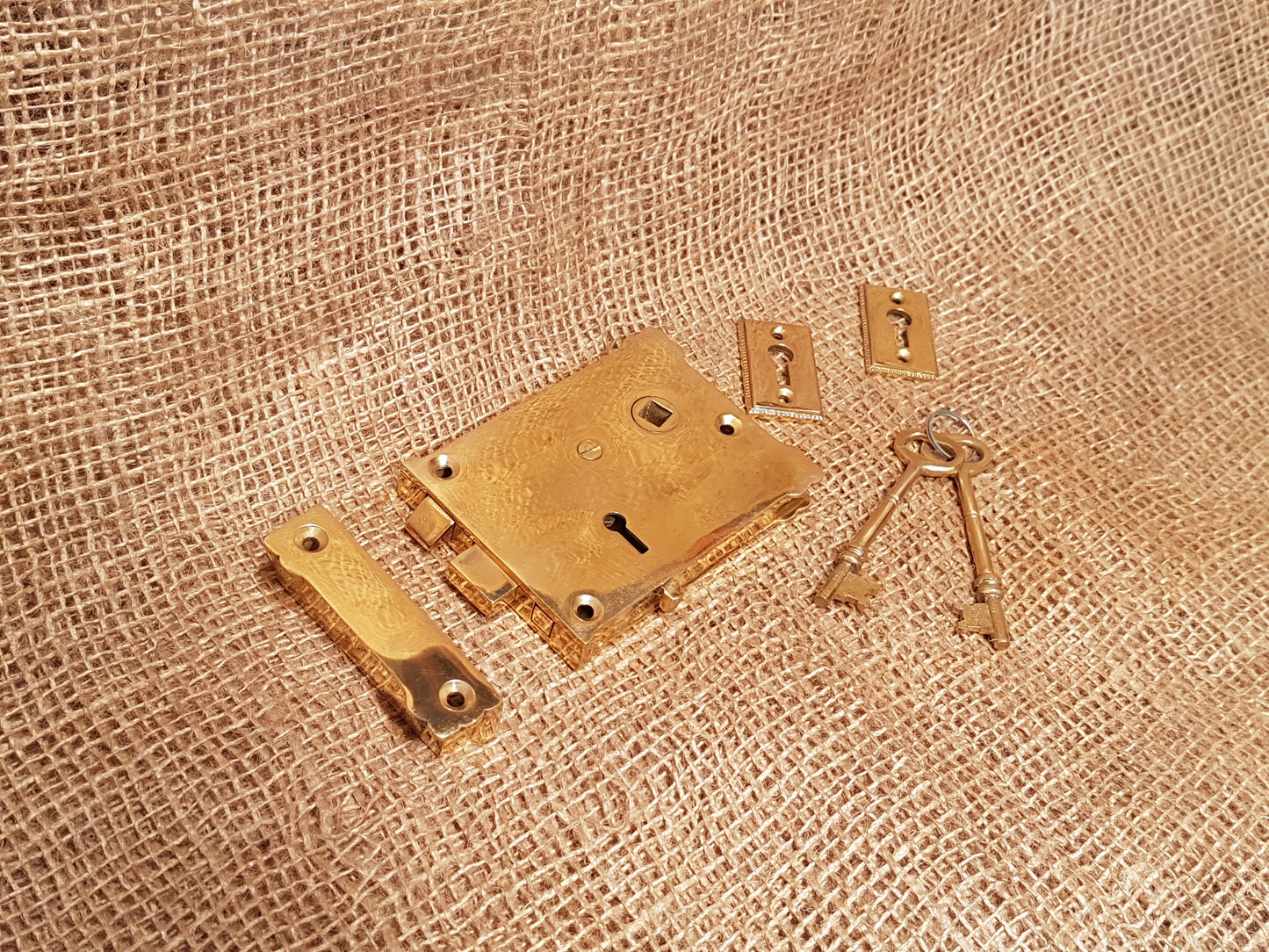 Door Rim Lock - Polished Brass - Spearhead Collection - Door & Gate Entryway Hardware - Brass, Door Hardware, Hardware, Rim Locks