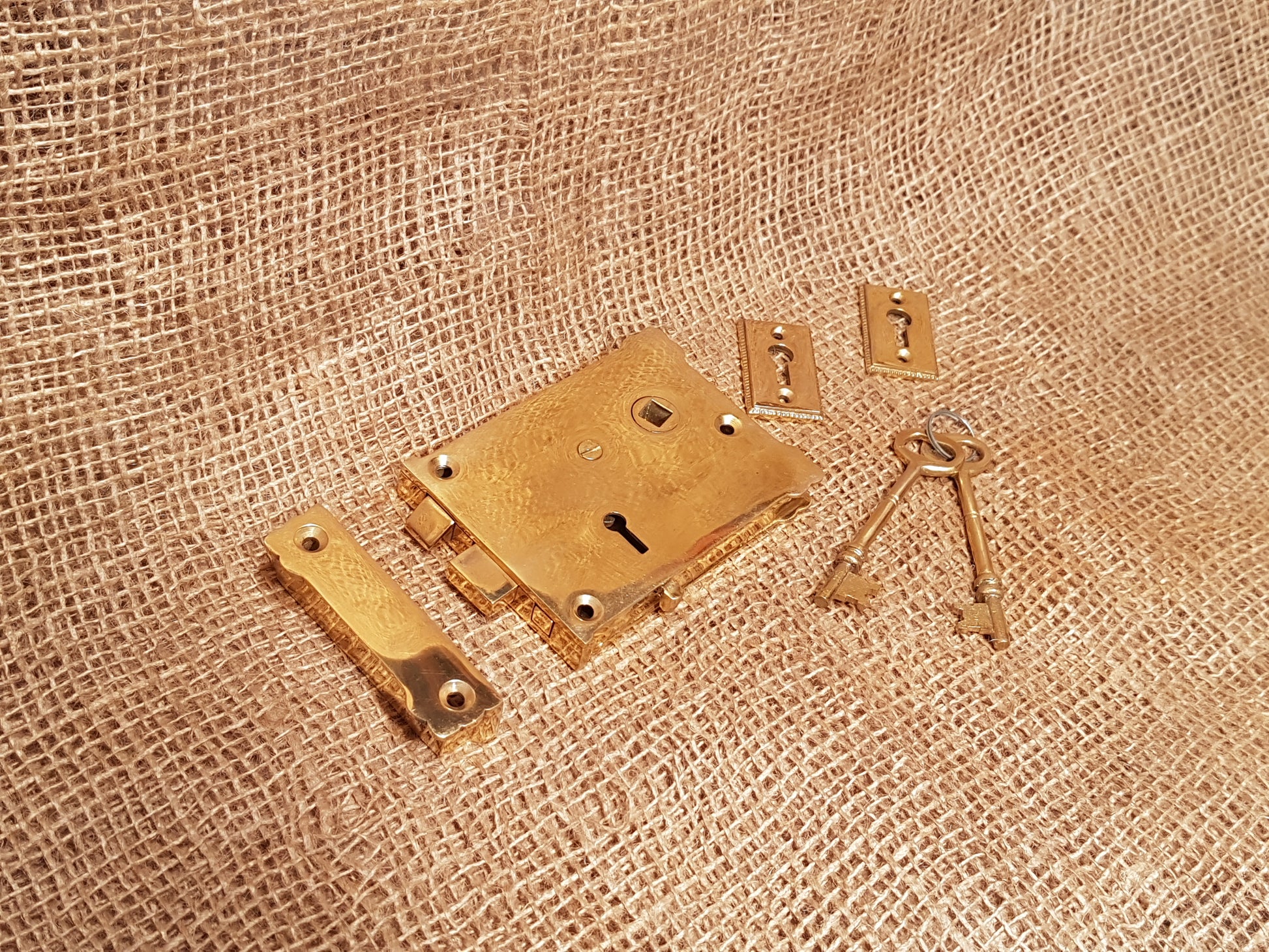 Door Rim Lock - Polished Brass - Spearhead Collection - Door & Gate Entryway Hardware - Brass, Door Hardware, Hardware, Rim Locks