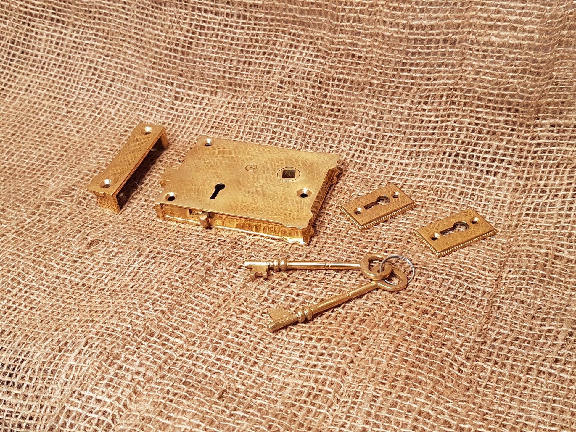 Door Rim Lock - Polished Brass - Spearhead Collection - Door & Gate Entryway Hardware - Brass, Door Hardware, Hardware, Rim Locks