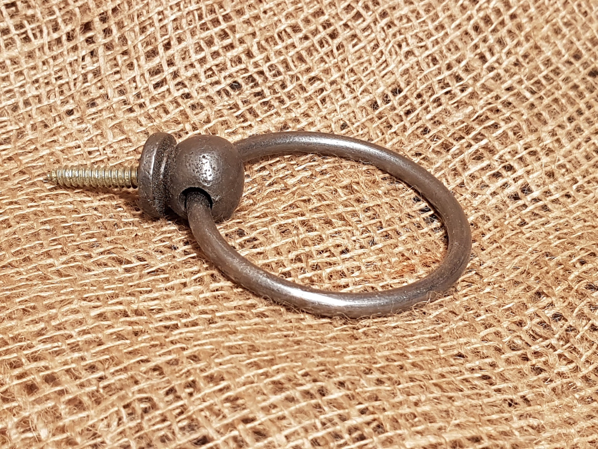 Screw-In Ring - 2" Round Antique Iron - Spearhead Collection - Rails & Rings - Hardware, Rails Rings & Eye Loops, Rings