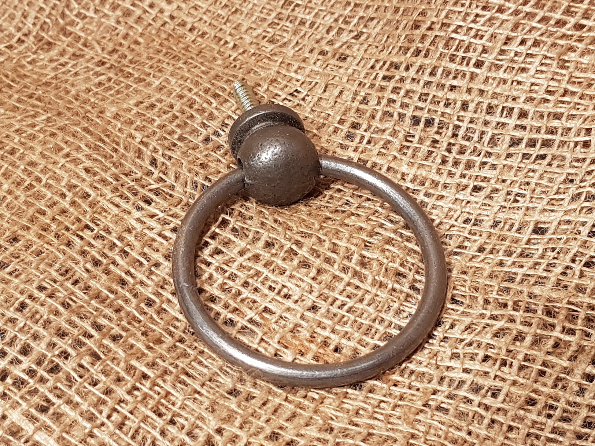 Screw-In Ring - 2" Round Antique Iron - Spearhead Collection - Rails & Rings - Hardware, Rails Rings & Eye Loops, Rings