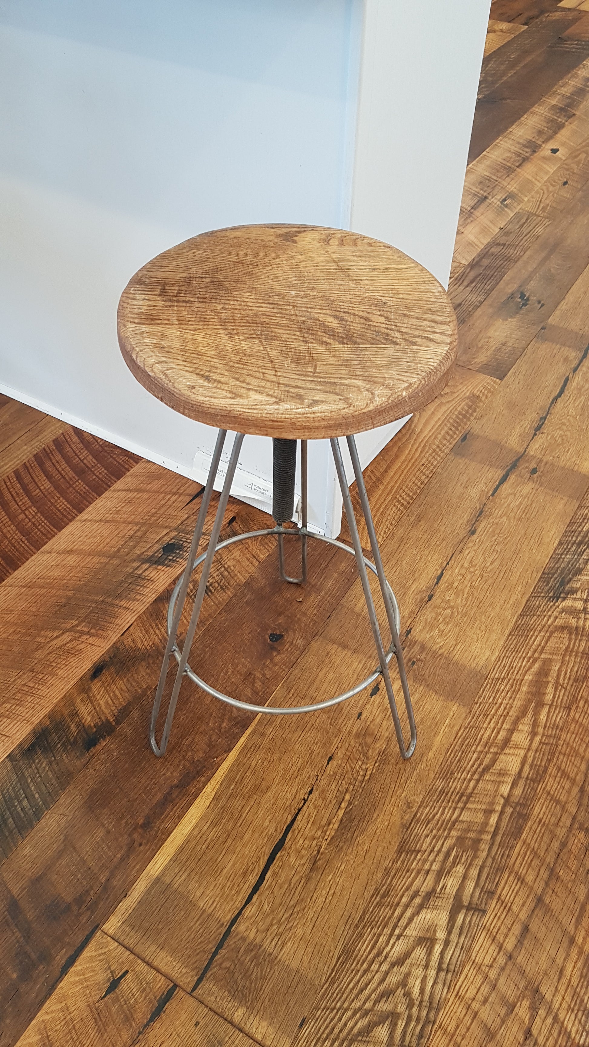The 'Hairpin Leg' Stool - Adjustable Height Swivel Stool with Top - Spearhead Collection - Stools - Hairpin Legs, Hardware, Seating, Steel