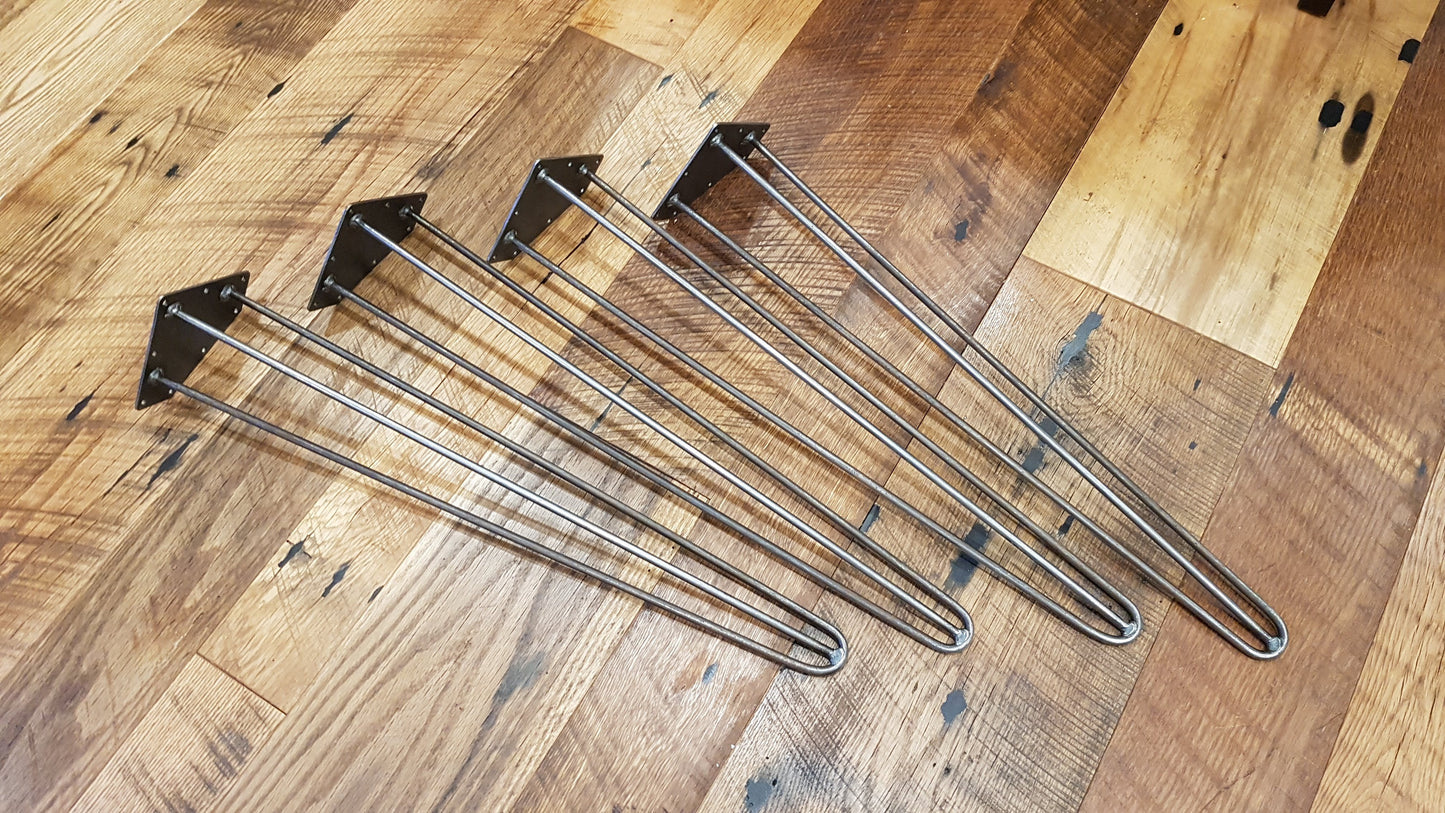 Hairpin Leg Support - 3 Prong - Antique Iron - Range from 4" to 36"