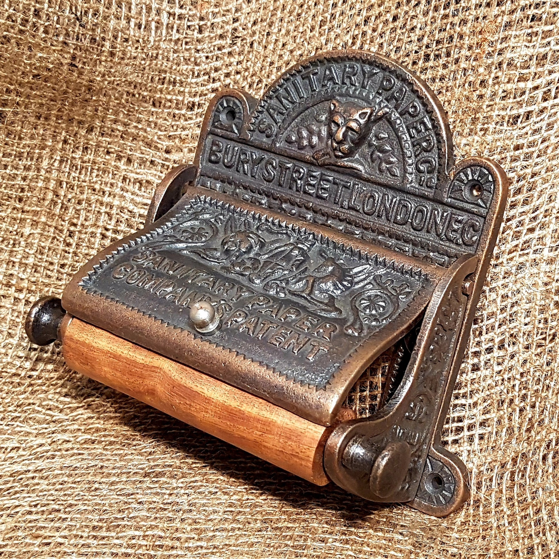 Bury St London Antique Copper Toilet Paper Holder - Spearhead Collection - Toilet Paper Holders - Bathroom Decor, Copper, Home Decor, Made in England, Toilet Paper Holders, Victorian