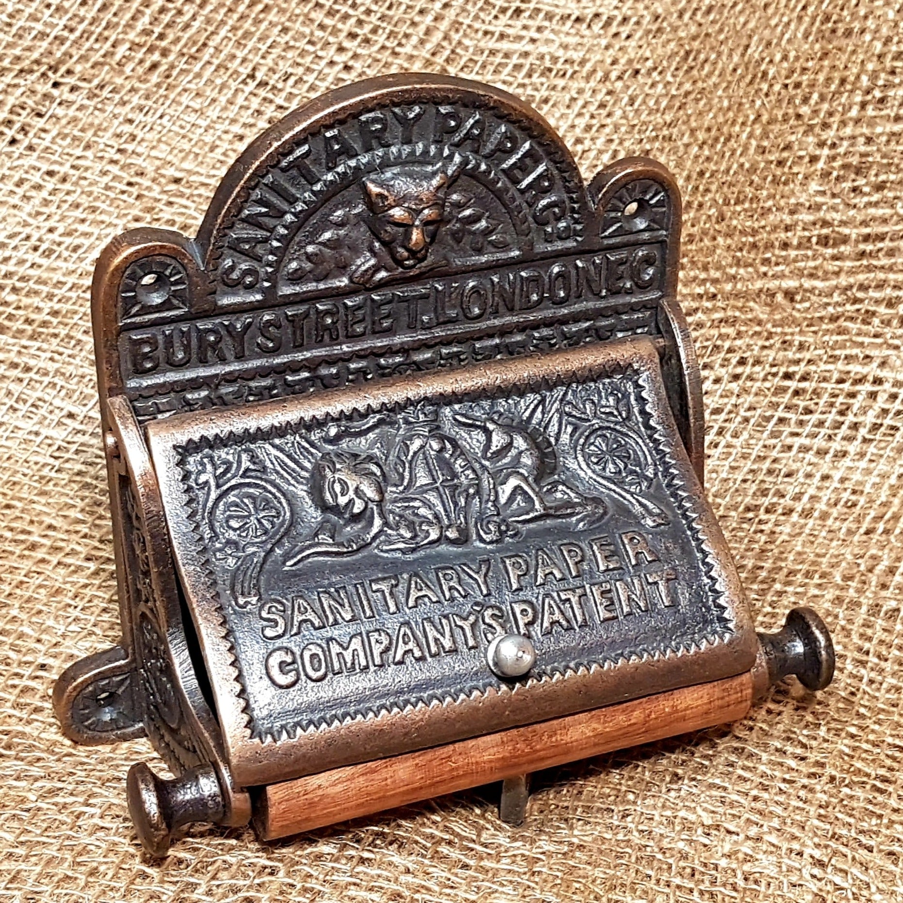 Bury St London Antique Copper Toilet Paper Holder - Spearhead Collection - Toilet Paper Holders - Bathroom Decor, Copper, Home Decor, Made in England, Toilet Paper Holders, Victorian