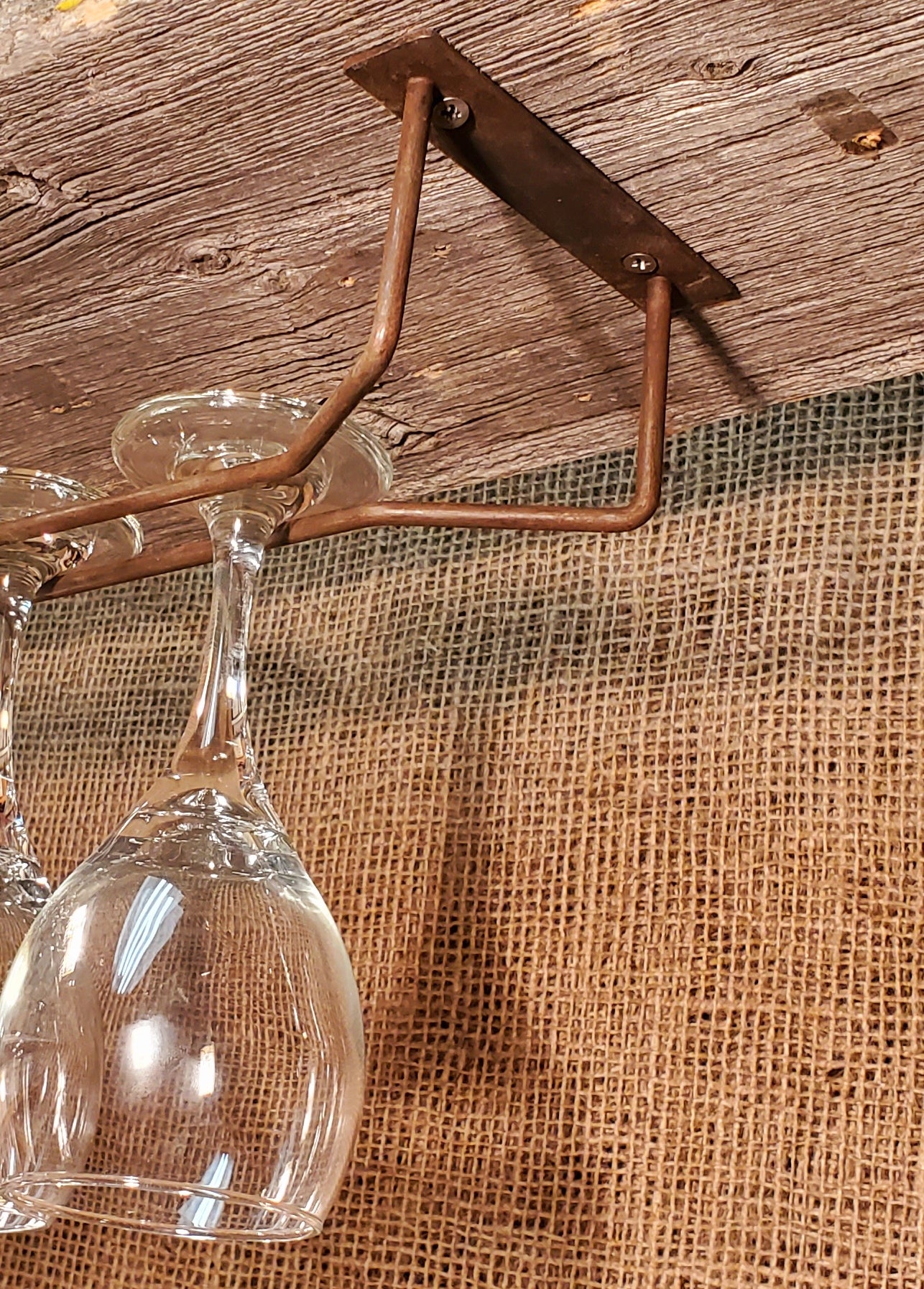 Wine Glass Rack - 18" - Spearhead Collection - Misc. Brackets - Country Farmhouse, Glass Holder, Home Decor, Interior Decor, Misc. Brackets & Fittings, The Man Cave, The Wine Cellar