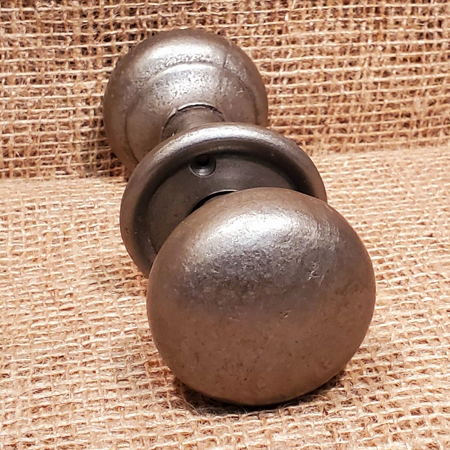 Door Knob Set - 2.5" Cottage Bun Antique Iron