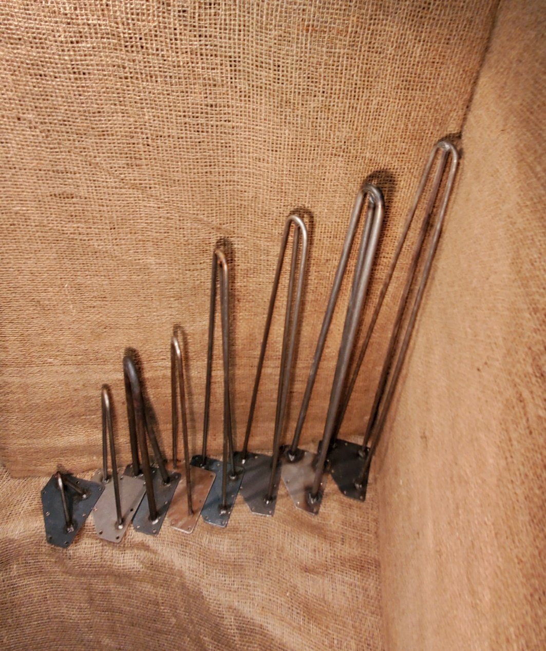 Hairpin Leg Support - 3 Prong - Antique Iron 4"-36"