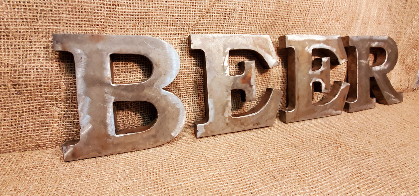 BEER - Antique Iron Aged metal Sign letters - Spearhead Collection - Plaques and Signs - Gift Ideas, Home Decor, Plaques and Signs