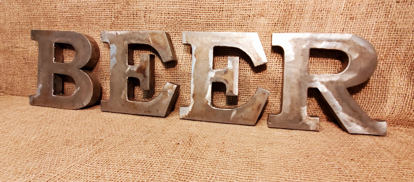 BEER - Antique Iron Aged metal Sign letters - Spearhead Collection - Plaques and Signs - Gift Ideas, Home Decor, Plaques and Signs