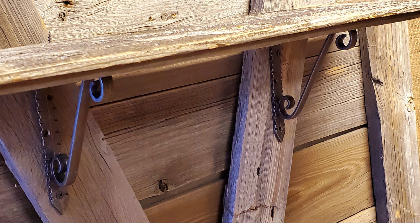 Simple Scroll Bracket - Wrought Antique Iron 6"