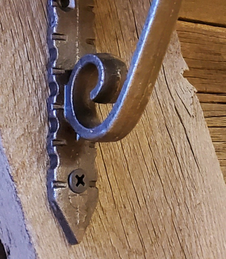 Simple Scroll Bracket - Wrought Antique Iron 6"
