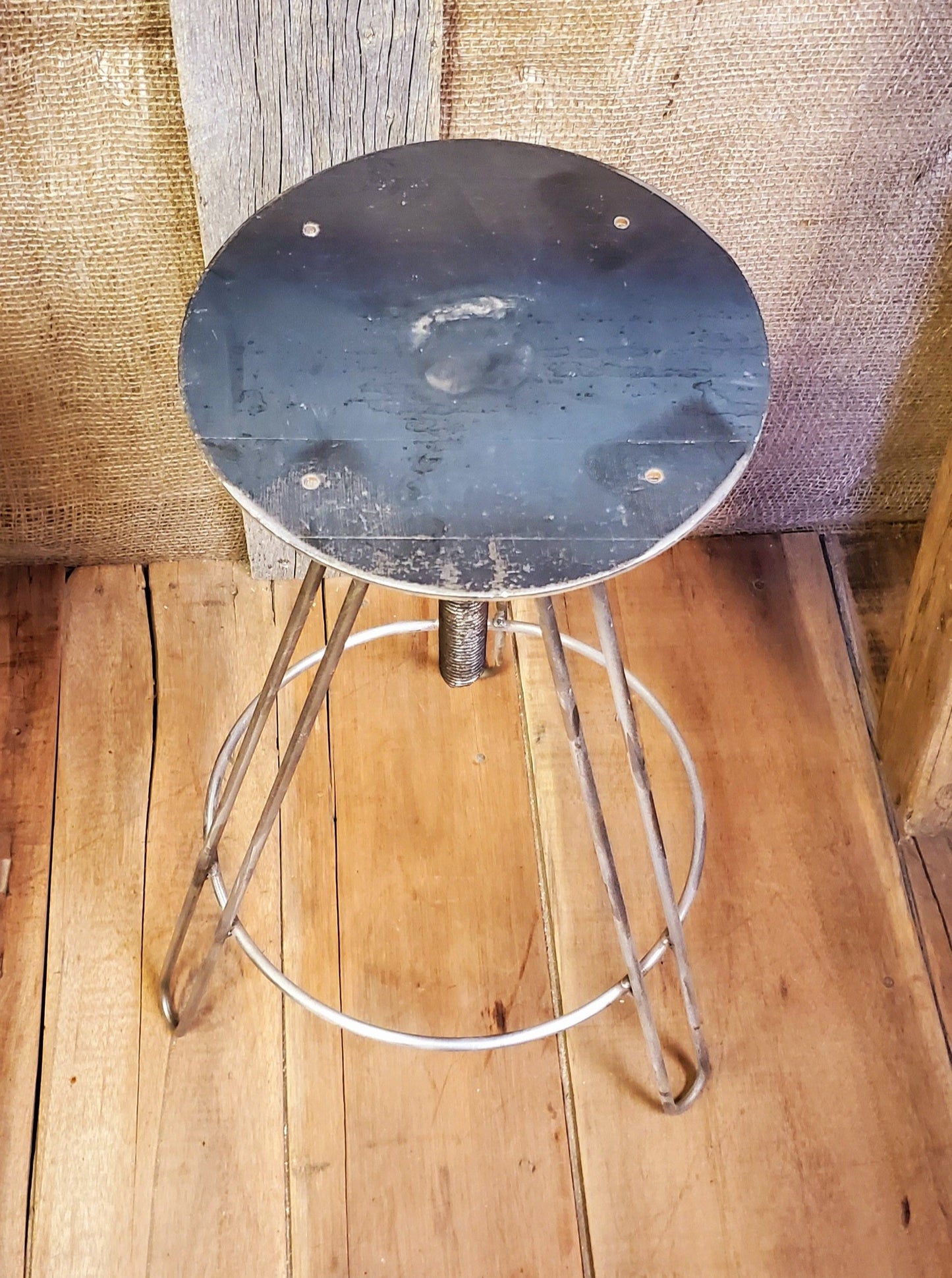The 'Hairpin Leg' Stool - Adjustable Height Swivel Stool (No Top) - Spearhead Collection - Stools - Hairpin Legs, Hardware, Seating, Steel